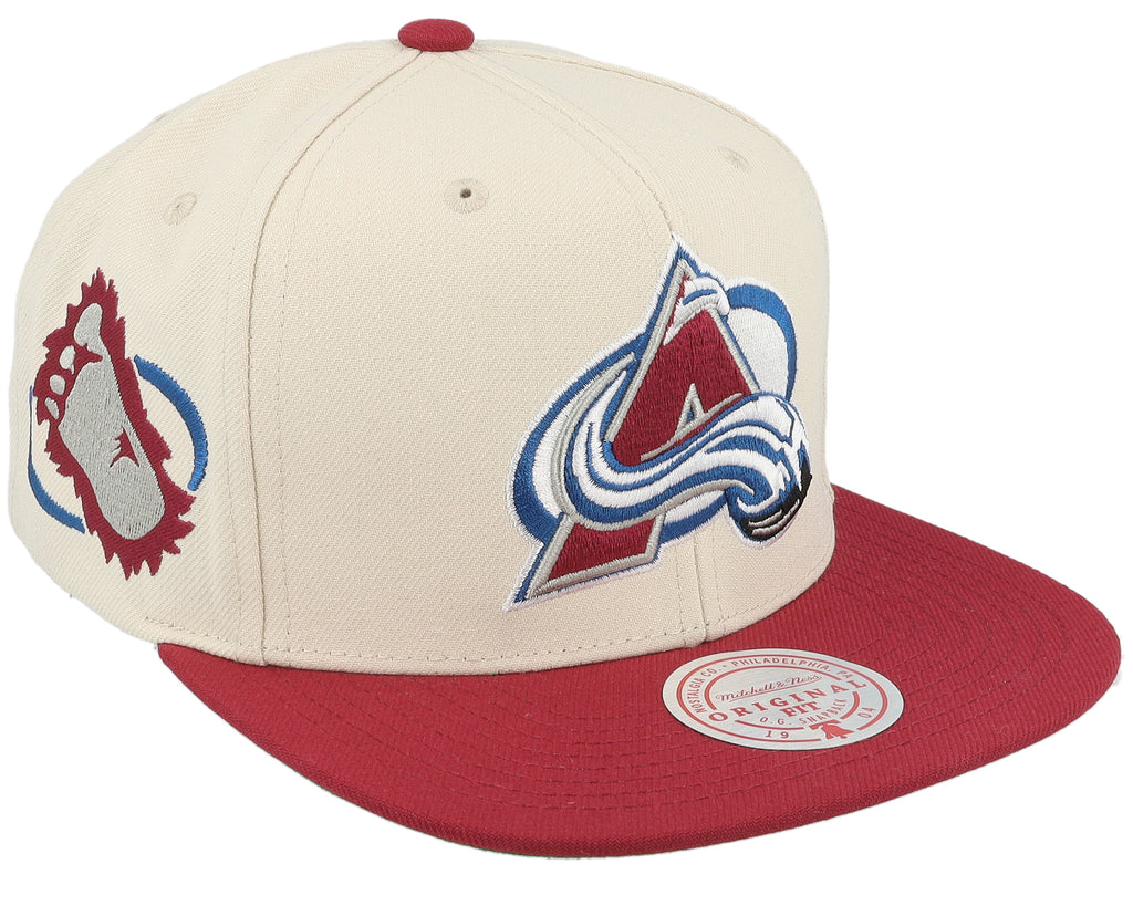 Mens Mitchell & Ness NHL VINTAGE OFF-WHITE SNAPBACK AVALANCHE