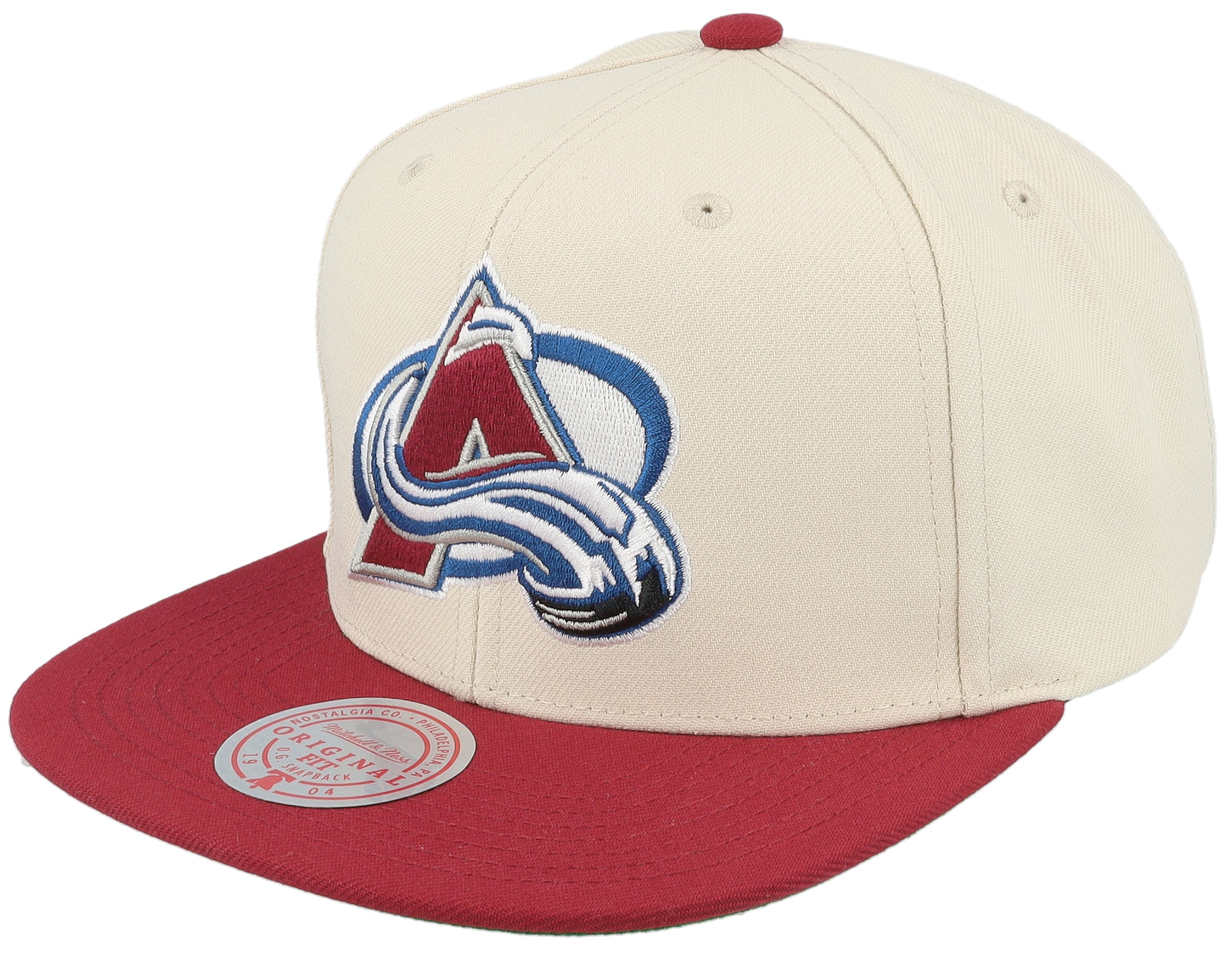 Mens Mitchell & Ness NHL VINTAGE OFF-WHITE SNAPBACK AVALANCHE