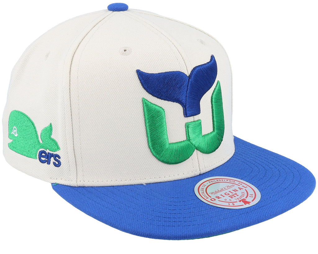 Mens Mitchell & Ness NHL VINTAGE OFF-WHITE SNAPBACK WHALERS