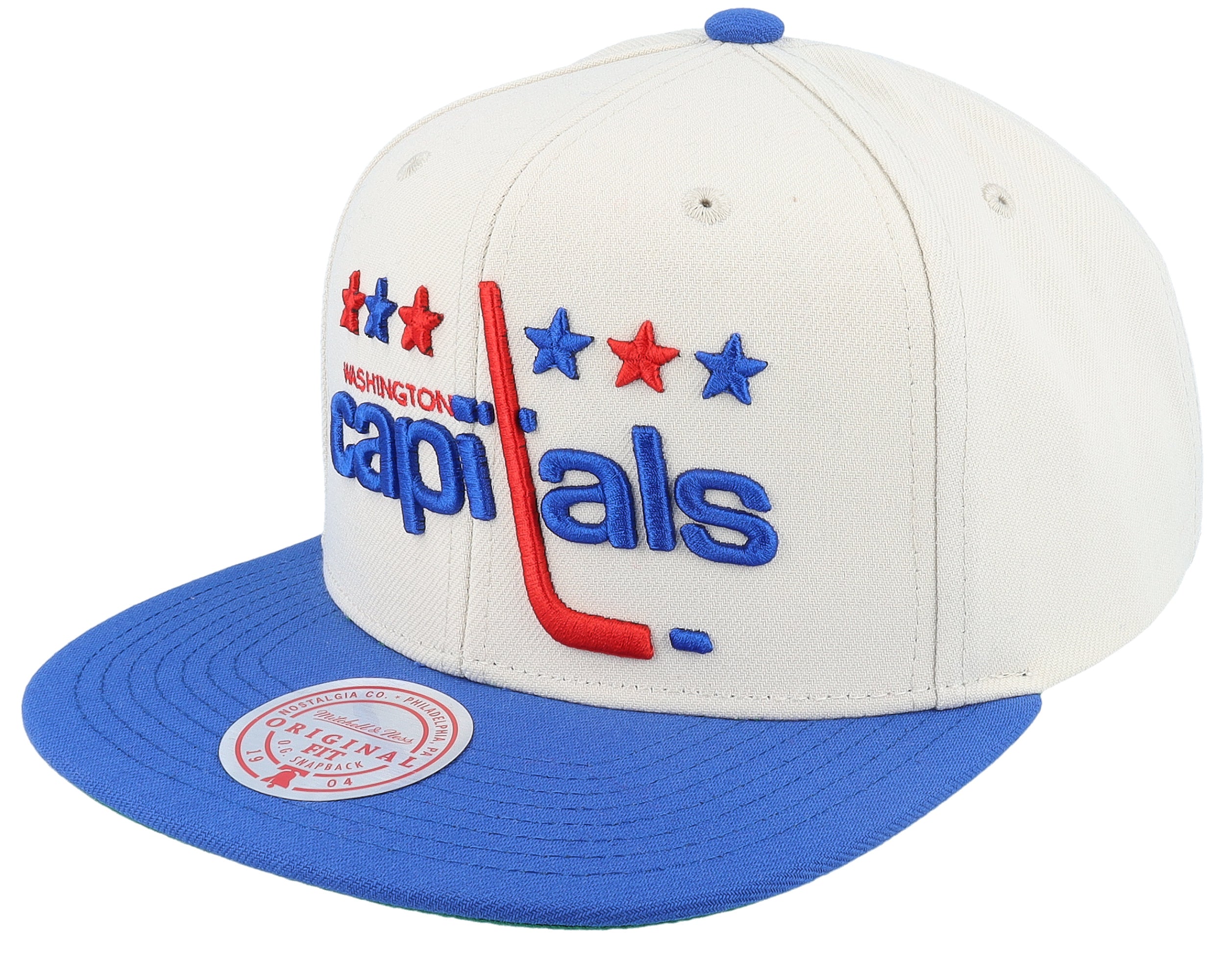 Mens Mitchell & Ness NHL VINTAGE OFF-WHITE SNAPBACK CAPITALS