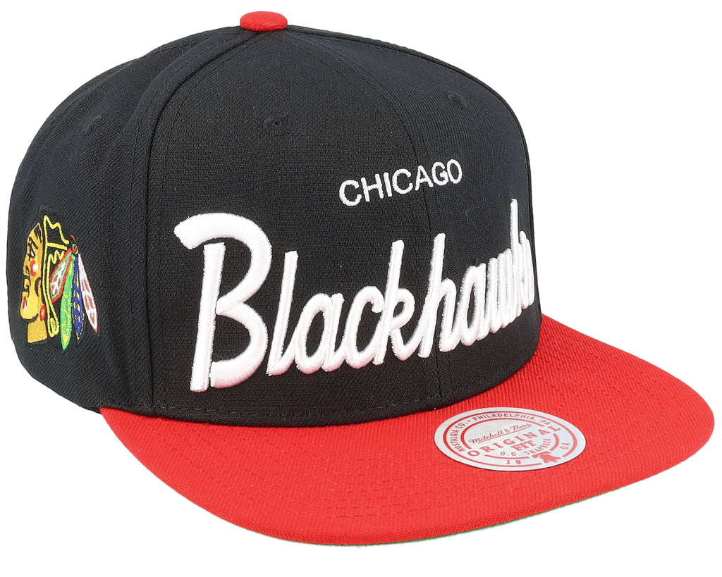 Mens Mitchell & Ness NHL VINTAGE SCRIPT SNAPBACK BLACKHAWKS