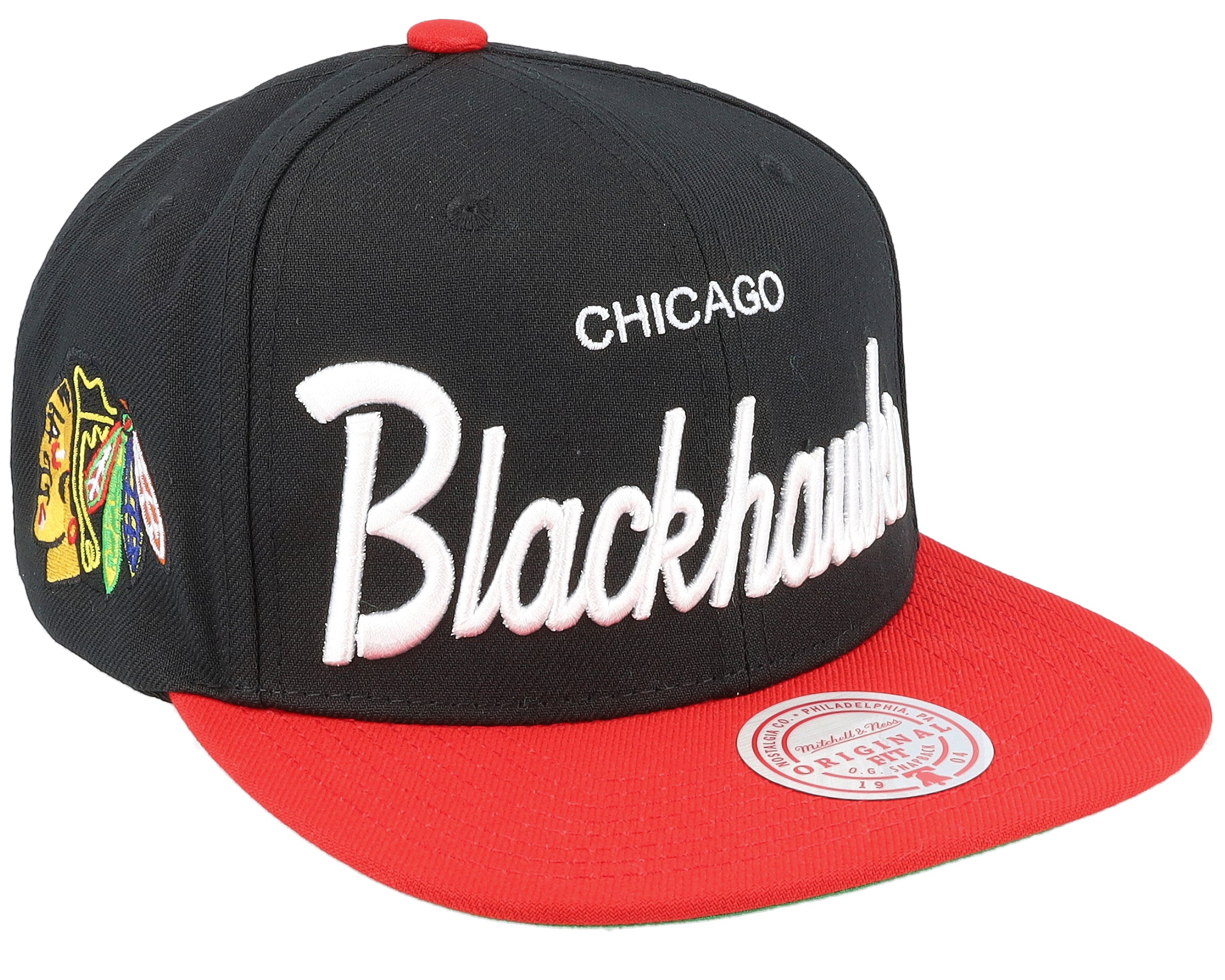 Mens Mitchell & Ness NHL VINTAGE SCRIPT SNAPBACK BLACKHAWKS