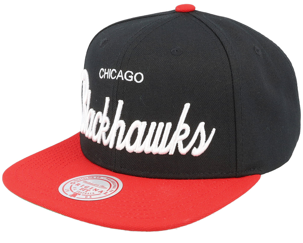 Mens Mitchell & Ness NHL VINTAGE SCRIPT SNAPBACK BLACKHAWKS