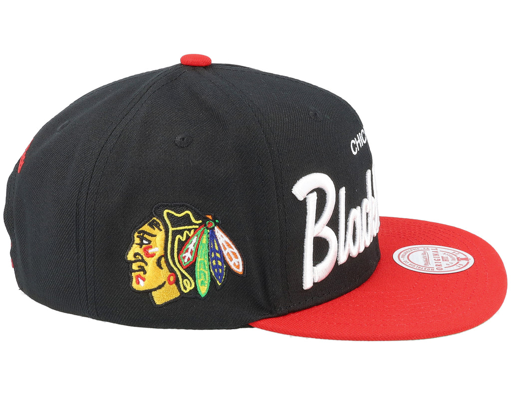 Mens Mitchell & Ness NHL VINTAGE SCRIPT SNAPBACK BLACKHAWKS
