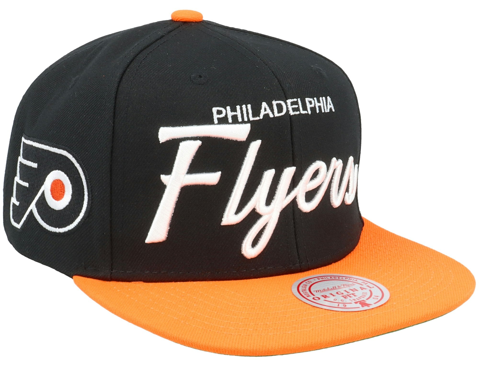 MENS MITCHELL & NESS NHL VINTAGE SCRIPT SNAPBACK FLYERS - BLACK