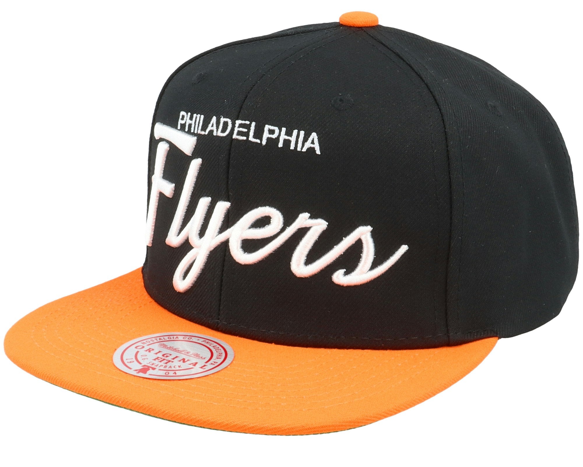 MENS MITCHELL & NESS NHL VINTAGE SCRIPT SNAPBACK FLYERS - BLACK