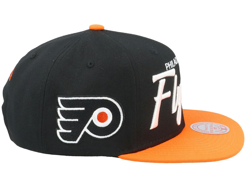 MENS MITCHELL & NESS NHL VINTAGE SCRIPT SNAPBACK FLYERS - BLACK