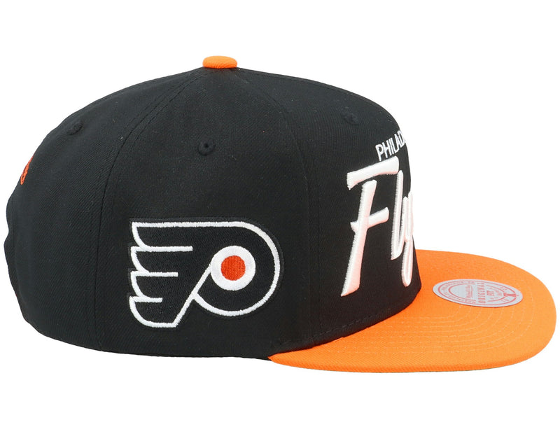 MENS MITCHELL & NESS NHL VINTAGE SCRIPT SNAPBACK FLYERS - BLACK