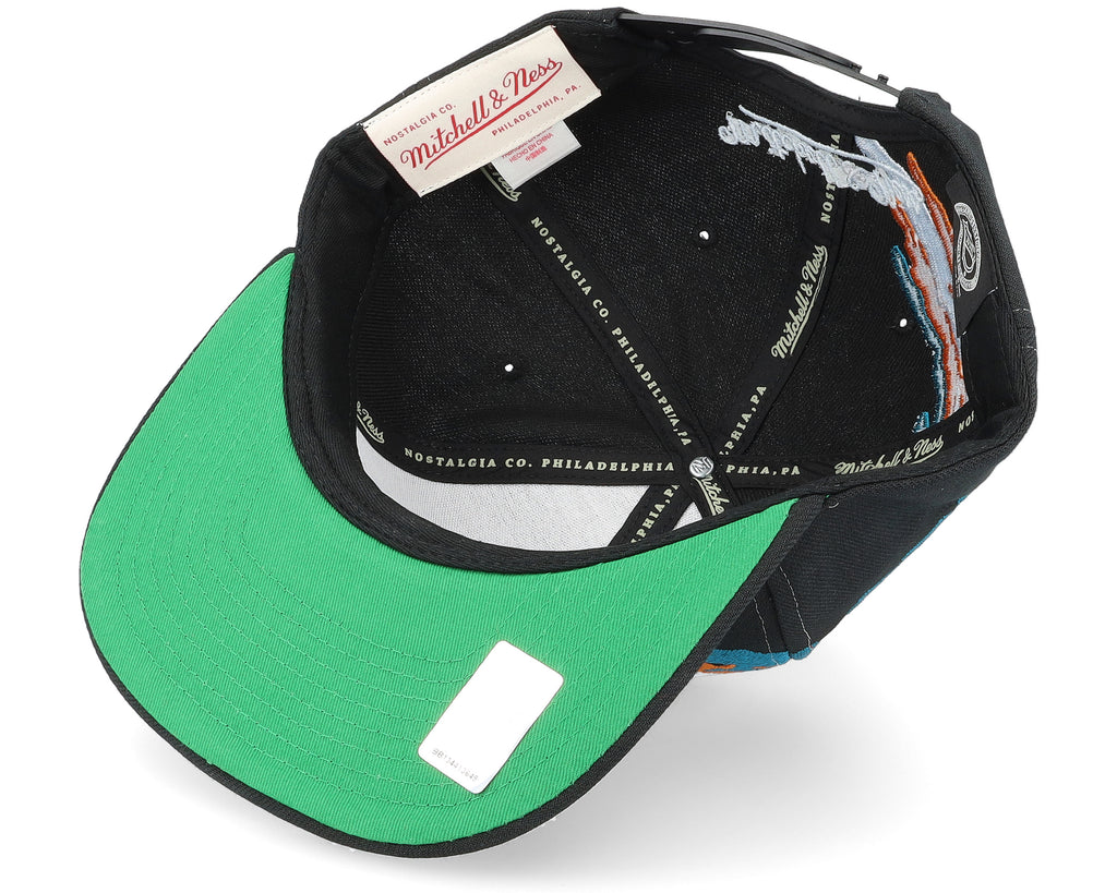 Mens Mitchell & Ness NHL VINTAGE PAINTBRUSH SNAPBACK SHARKS
