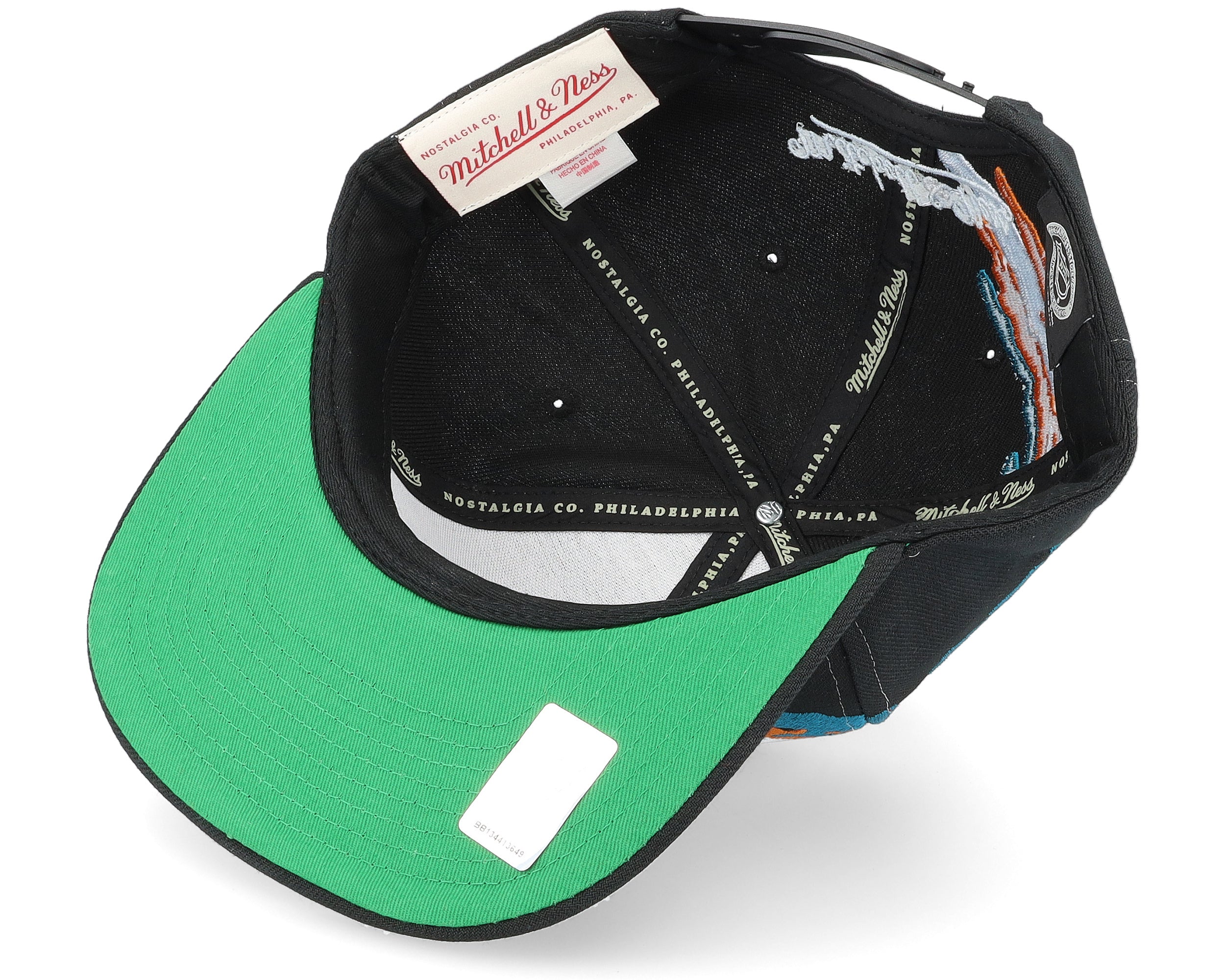 Mens Mitchell & Ness NHL VINTAGE PAINTBRUSH SNAPBACK SHARKS