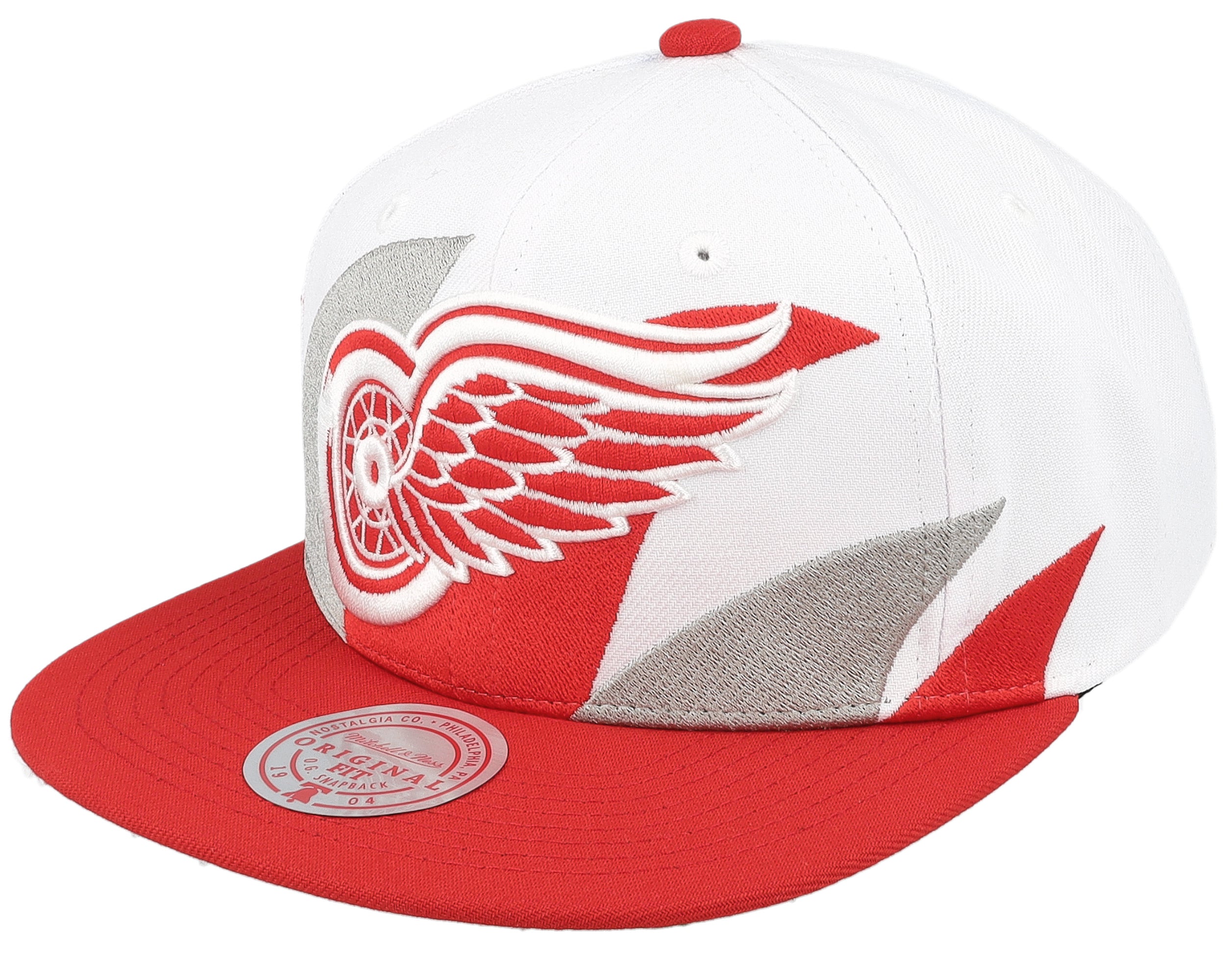Mens Mitchell & Ness NHL VINTAGE SHARKTOOTH SNAPBACK RED WINGS