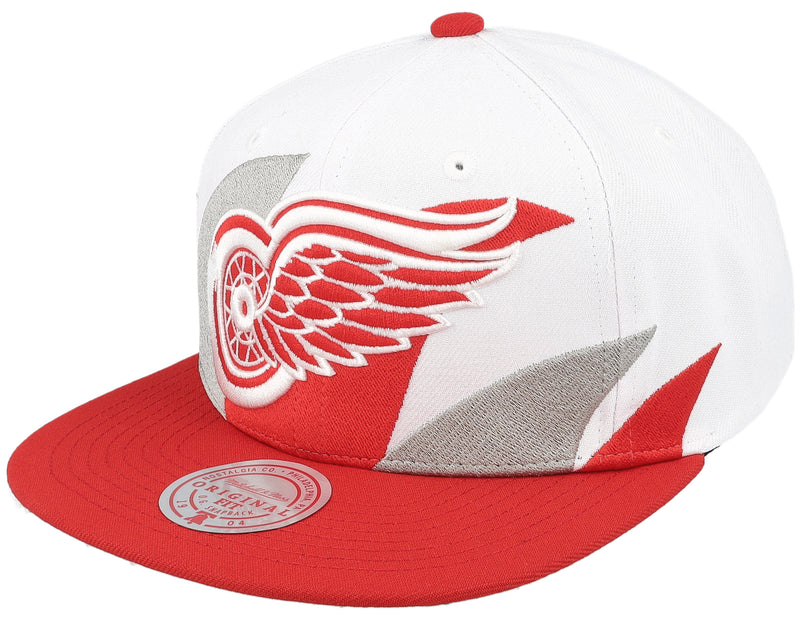 Mens Mitchell & Ness NHL VINTAGE SHARKTOOTH SNAPBACK RED WINGS
