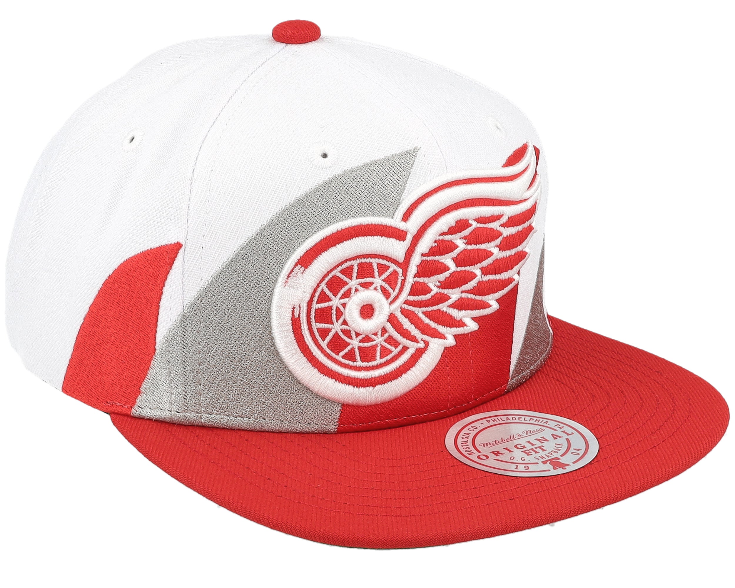 Mens Mitchell & Ness NHL VINTAGE SHARKTOOTH SNAPBACK RED WINGS