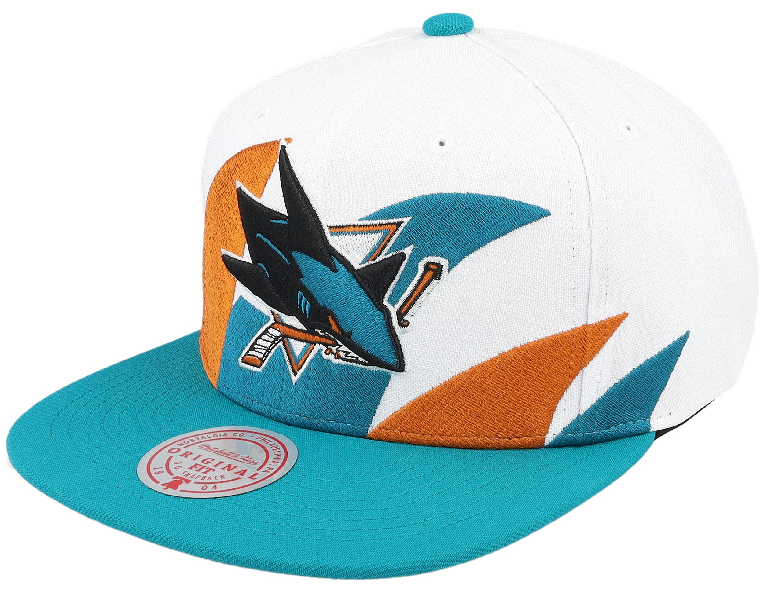 Mens Mitchell & Ness NHL VINTAGE SHARKTOOTH SNAPBACK SHARKS