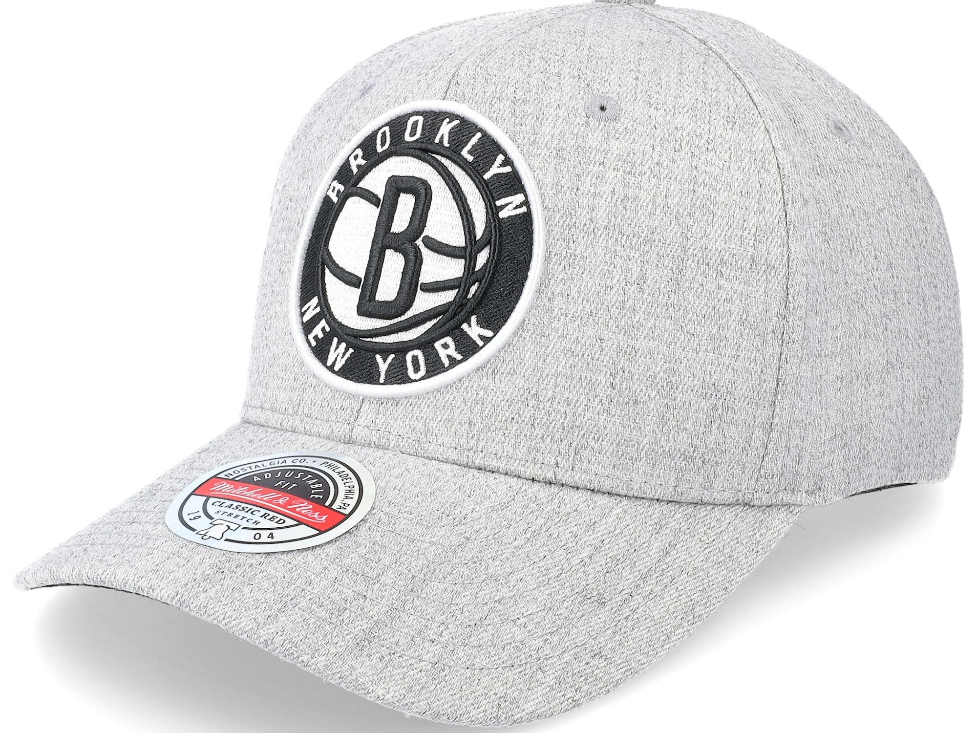 Mens MITCHELL & NESS NBA TEAM HEATHER 2.0 STRETCH SNAPBACK NETS