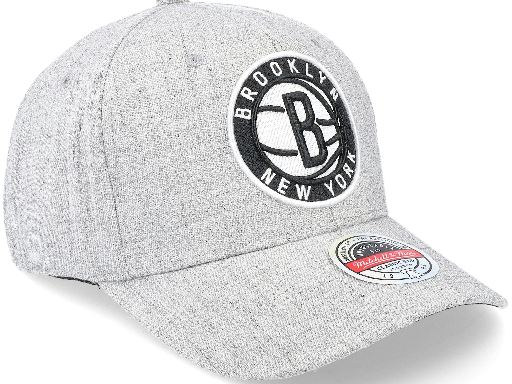 Mens MITCHELL & NESS NBA TEAM HEATHER 2.0 STRETCH SNAPBACK NETS