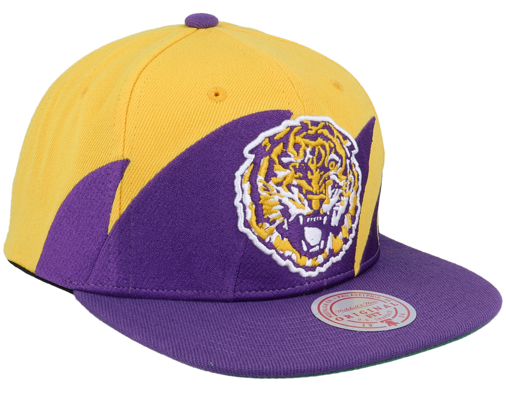 Mens Mitchell & Ness NCAA SHARKTOOTH SNAPBACK LSU