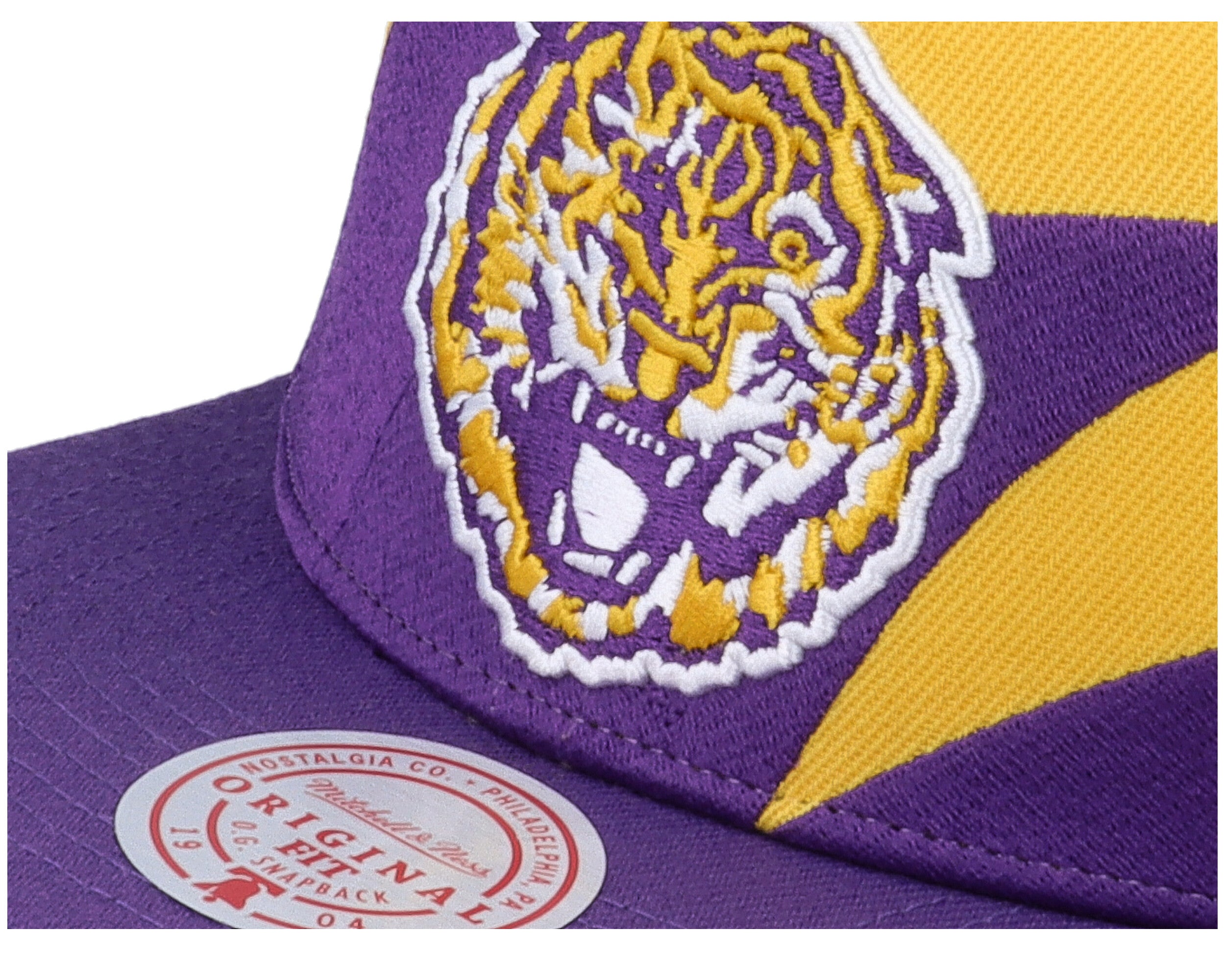 Mens Mitchell & Ness NCAA SHARKTOOTH SNAPBACK LSU