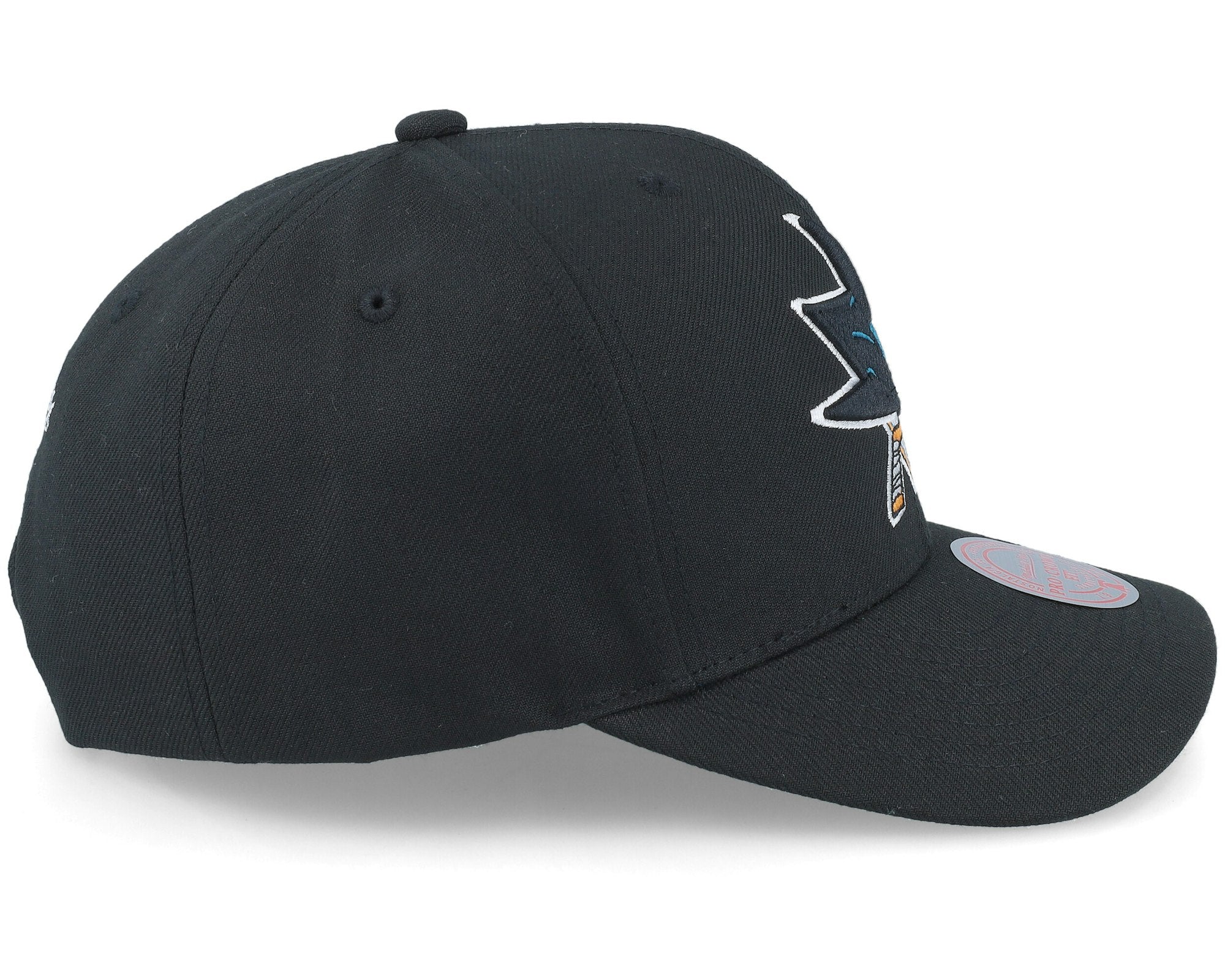 MENS MITCHELL & NESS NHL TEAM GROUND 2.0 PRO SNAPBACK SHARKS - BLACK
