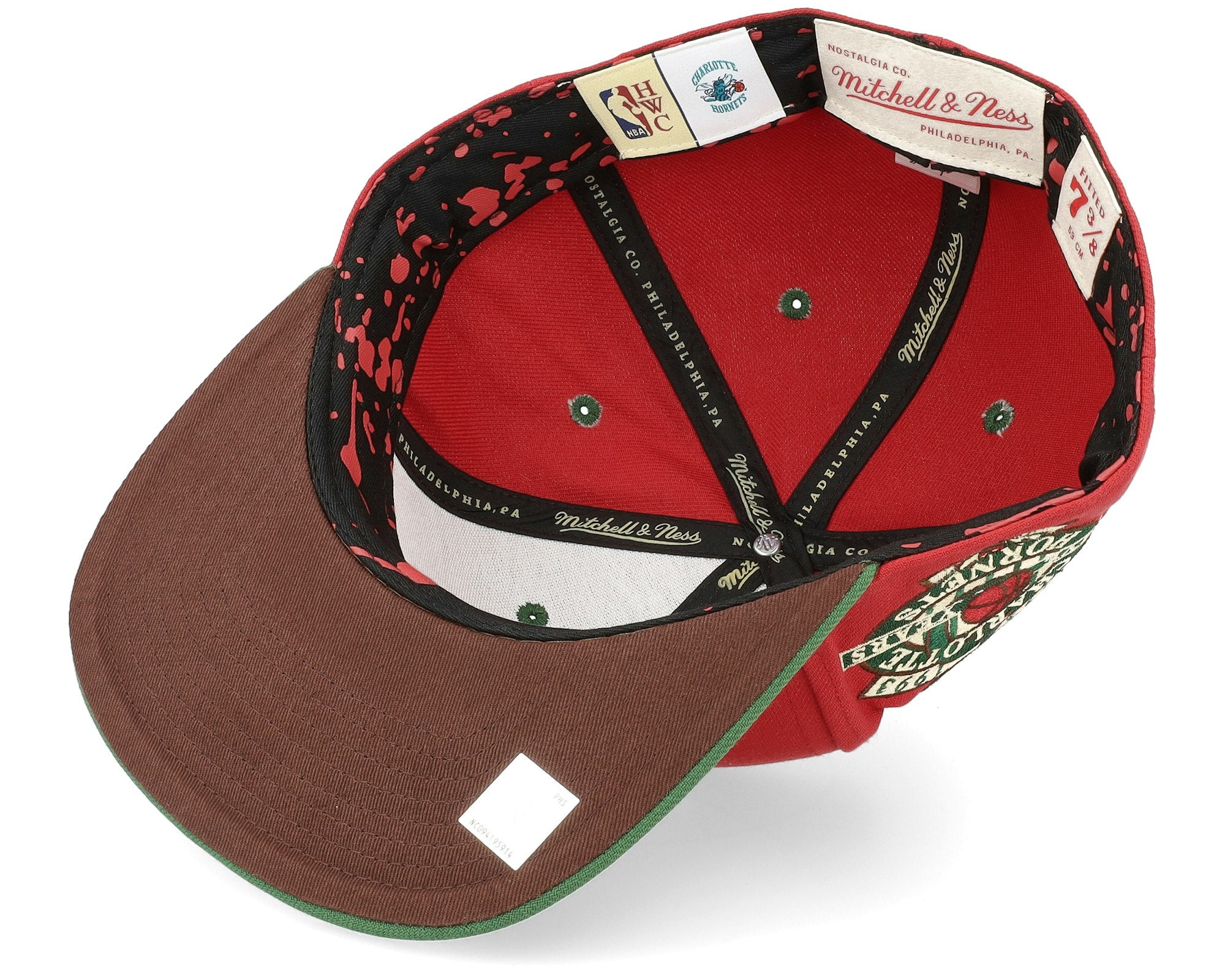 MENS MITCHELL & NESS NBA NIGHTMARE FITTED HWC HORNETS - RED
