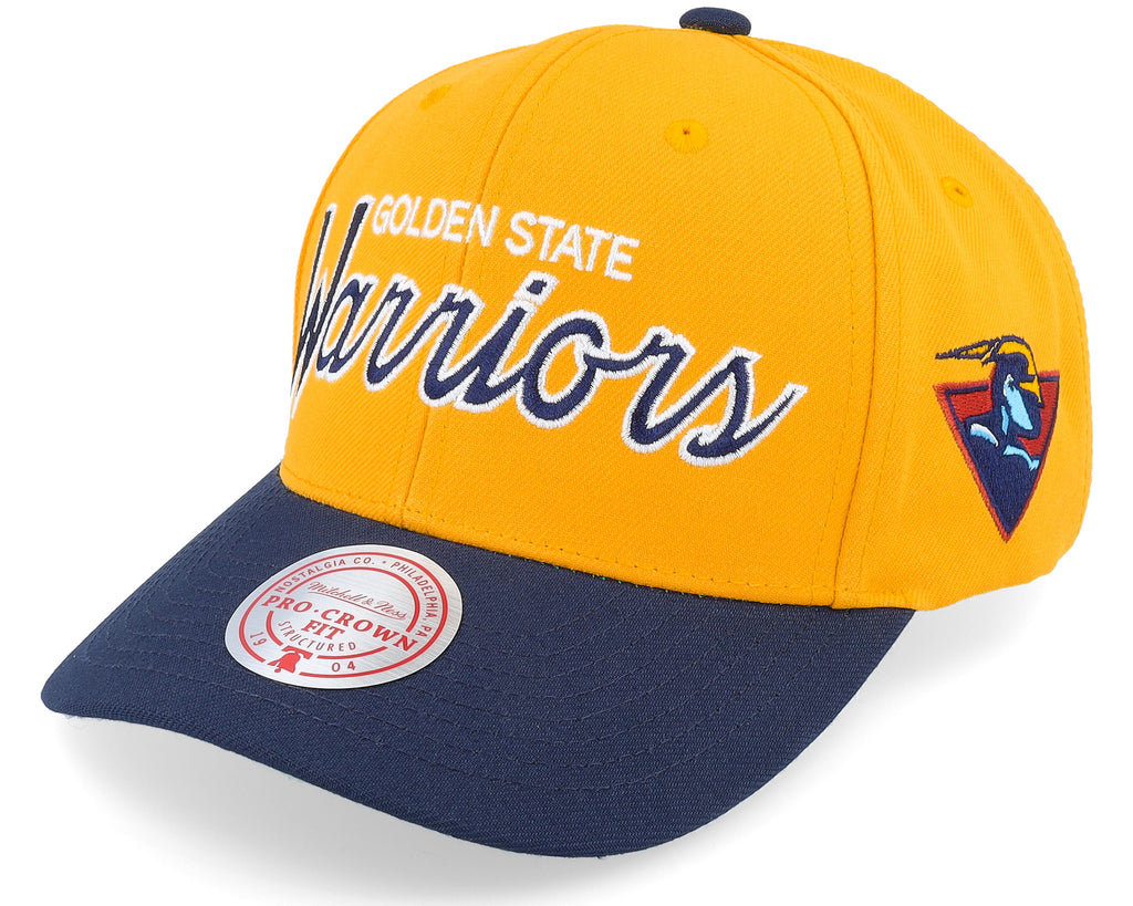Mens Mitchell & Ness NBA TEAM SCRIPT 2.0 PRO SNAPBACK HWC WARRIORS