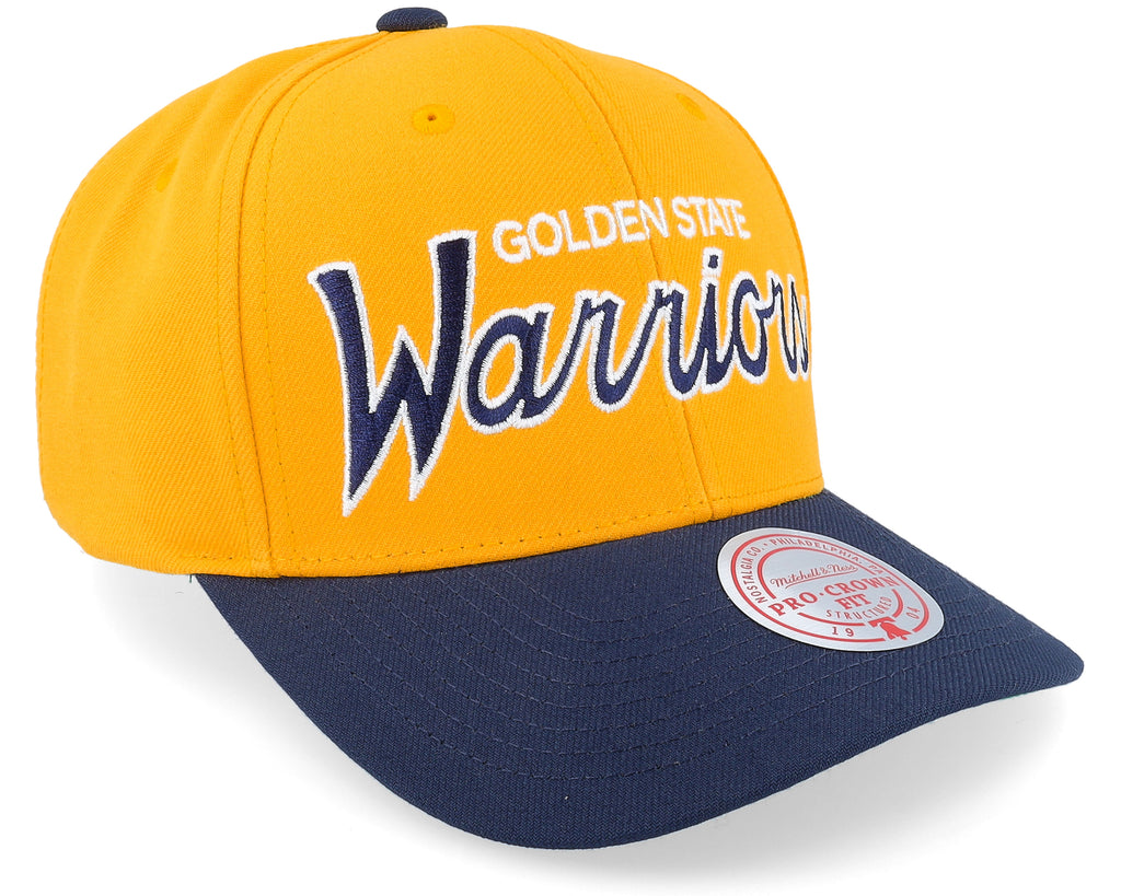Mens Mitchell & Ness NBA TEAM SCRIPT 2.0 PRO SNAPBACK HWC WARRIORS