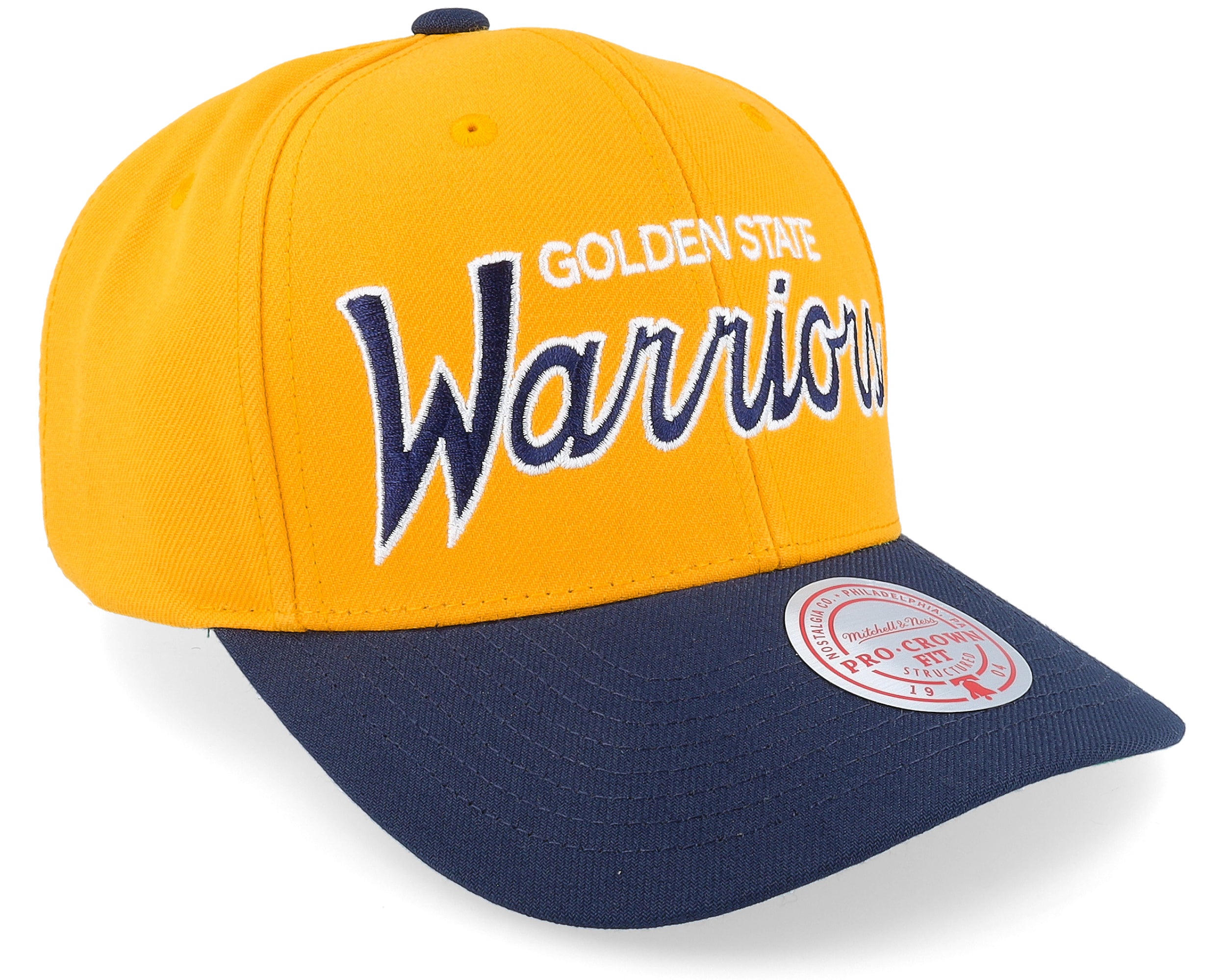 Mens Mitchell & Ness NBA TEAM SCRIPT 2.0 PRO SNAPBACK HWC WARRIORS