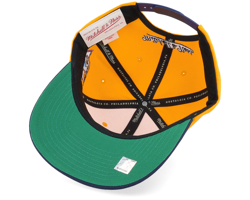 Mens Mitchell & Ness NBA TEAM SCRIPT 2.0 PRO SNAPBACK HWC WARRIORS