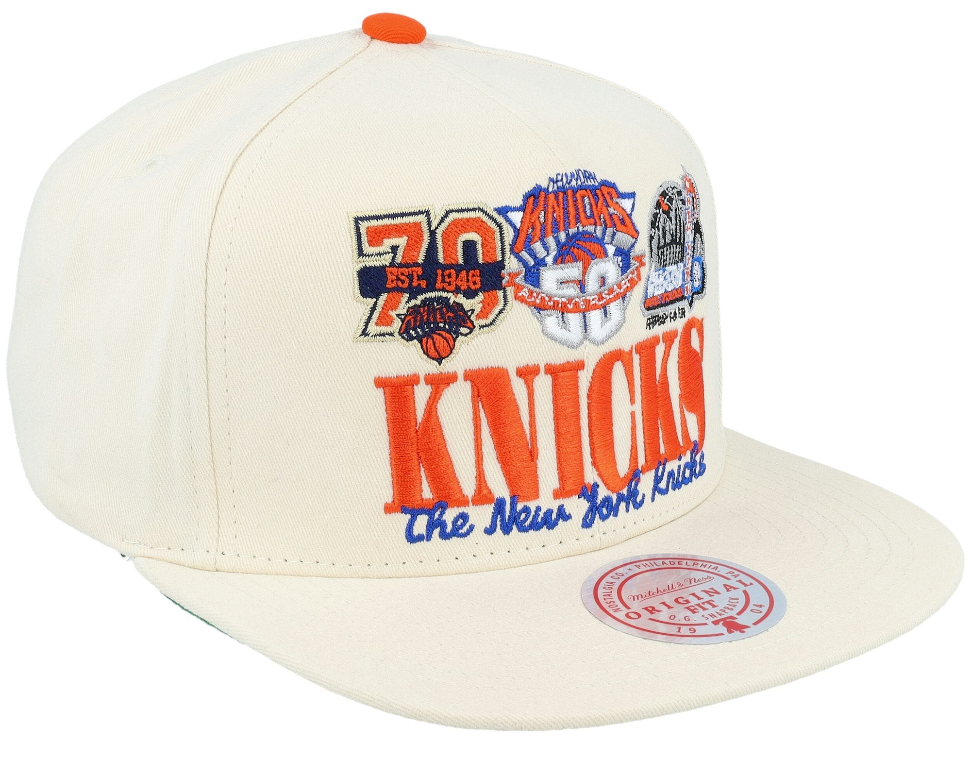 MENS MITCHELL & NESS NBA REFRAME RETRO SNAPBACK HWC KNICKS - OFF WHITE
