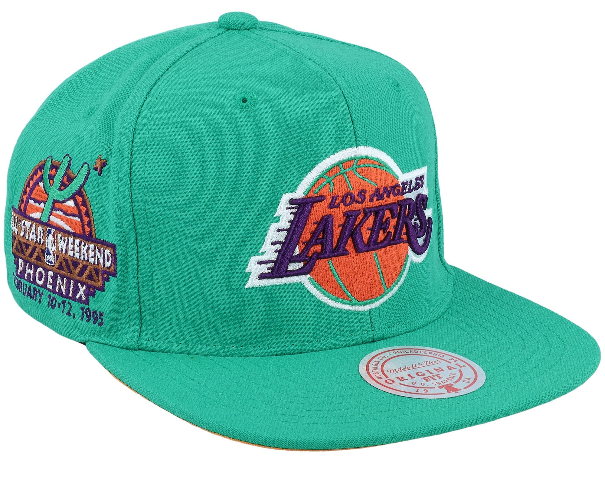 MENS MITCHELL & NESS NBA DESERT GREEN SNAPBACK LAKERS - TEAL