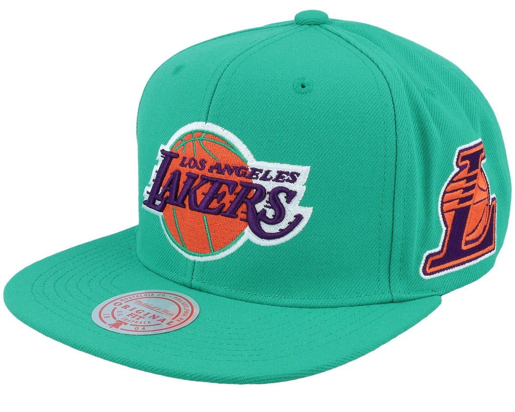 MENS MITCHELL & NESS NBA DESERT GREEN SNAPBACK LAKERS - TEAL