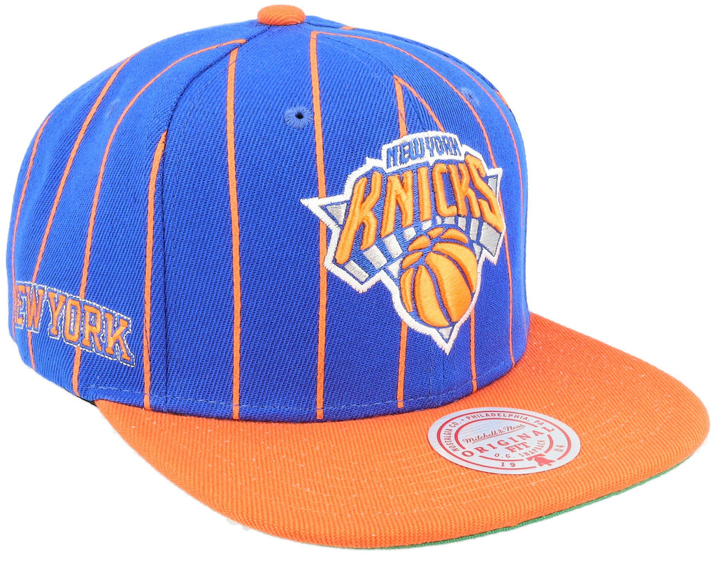 MENS MITCHELL & NESS NBA TEAM PIN SNAPBACK KNICKS - BLUE