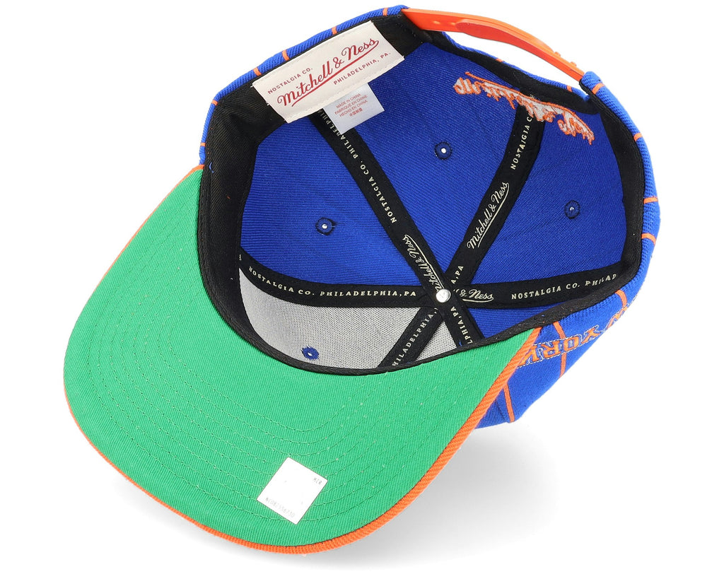 MENS MITCHELL & NESS NBA TEAM PIN SNAPBACK KNICKS - BLUE