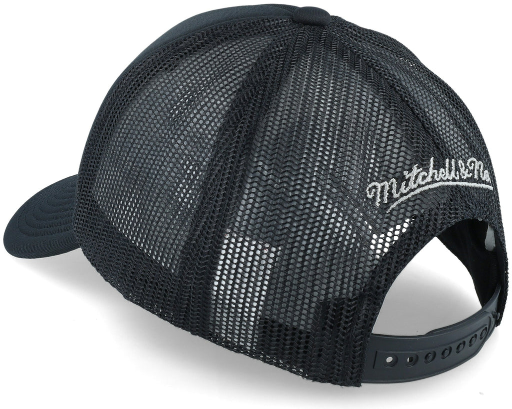 MENS MITCHELL & NESS NBA BILLBOARD TRUCKER SNAPBACK NETS - BLACK