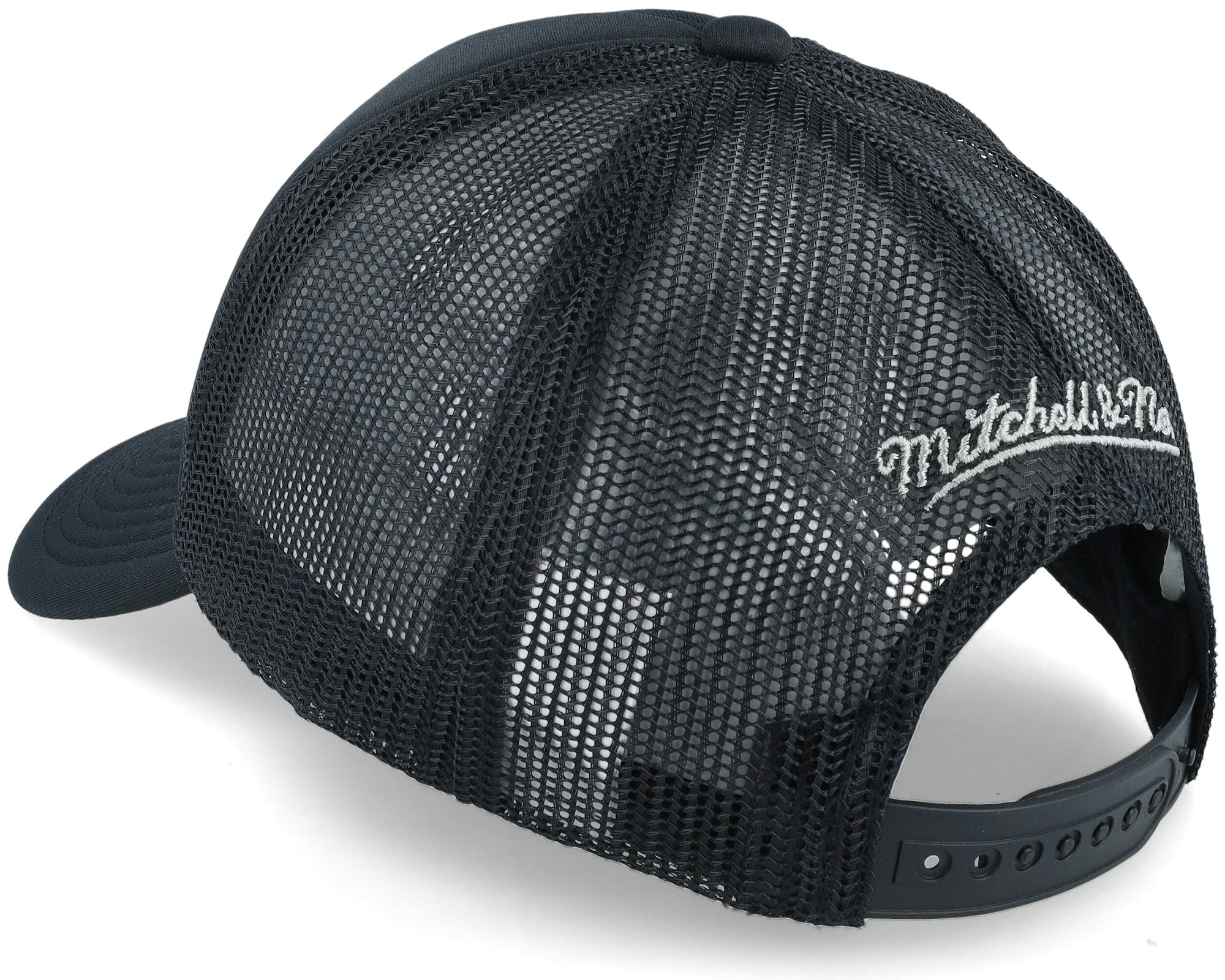 MENS MITCHELL & NESS NBA BILLBOARD TRUCKER SNAPBACK NETS - BLACK