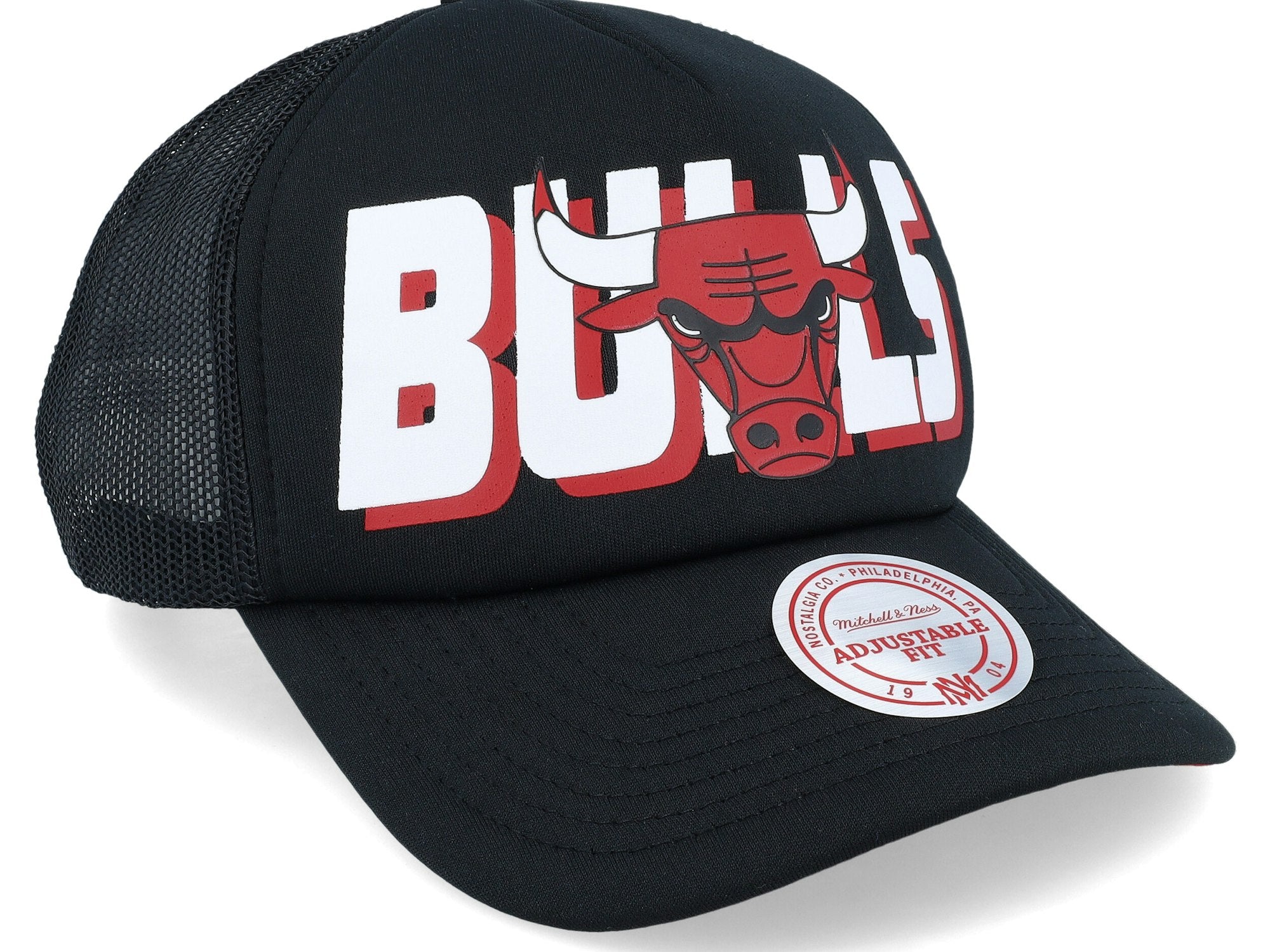 Mens MITCHELL & NESS NBA BILLBOARD TRUCKER SNAPBACK BULLS