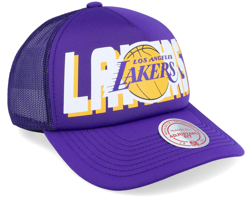 MENS MITCHELL & NESS NBA BILLBOARD TRUCKER SNAPBACK LAKERS - PURPLE