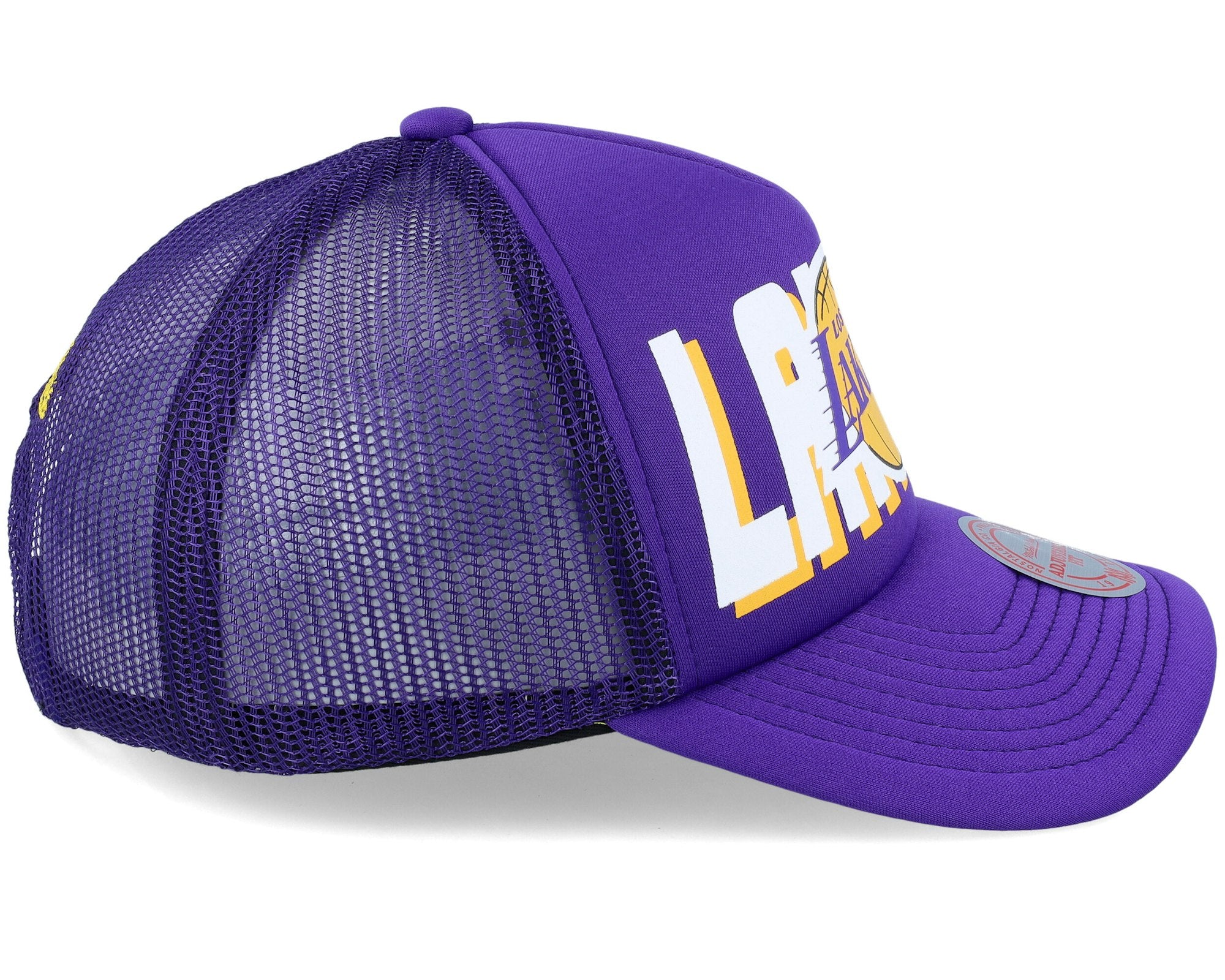 MENS MITCHELL & NESS NBA BILLBOARD TRUCKER SNAPBACK LAKERS - PURPLE