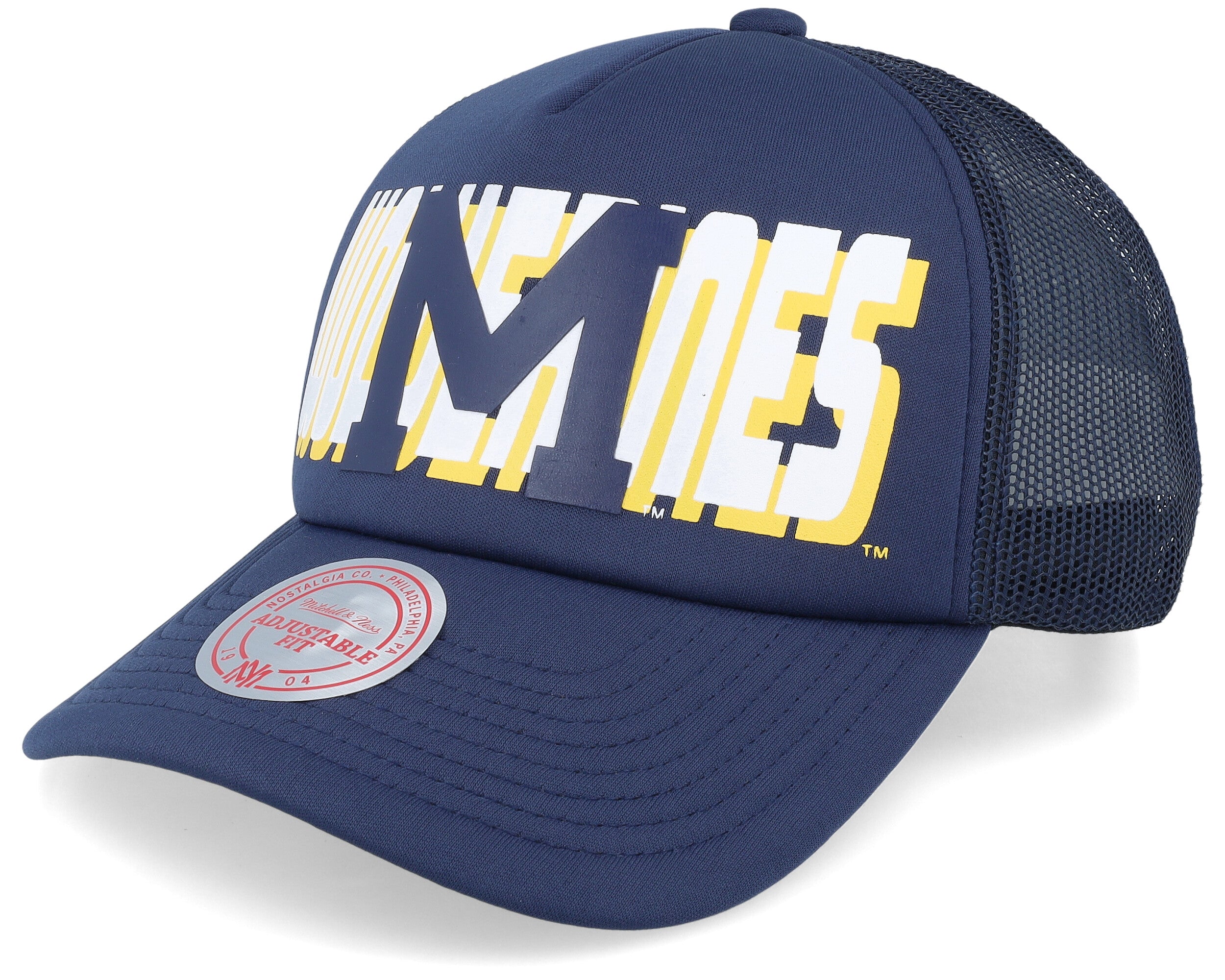Mens Mitchell & Ness NCAA BILLBOARD TRUCKER SNAPBACK MICHIGAN
