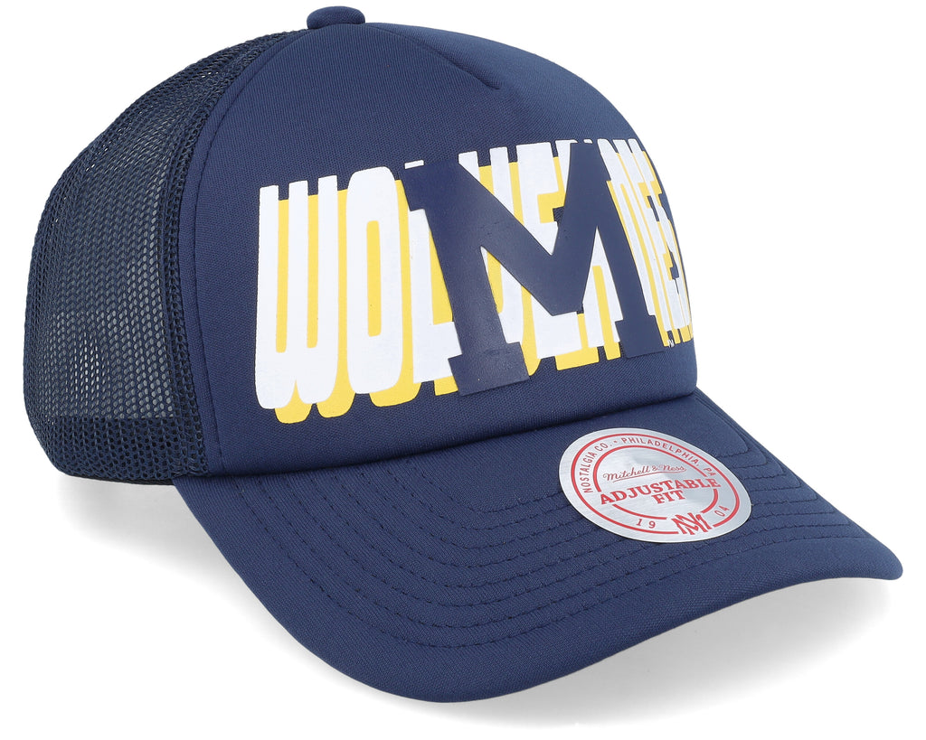 Mens Mitchell & Ness NCAA BILLBOARD TRUCKER SNAPBACK MICHIGAN
