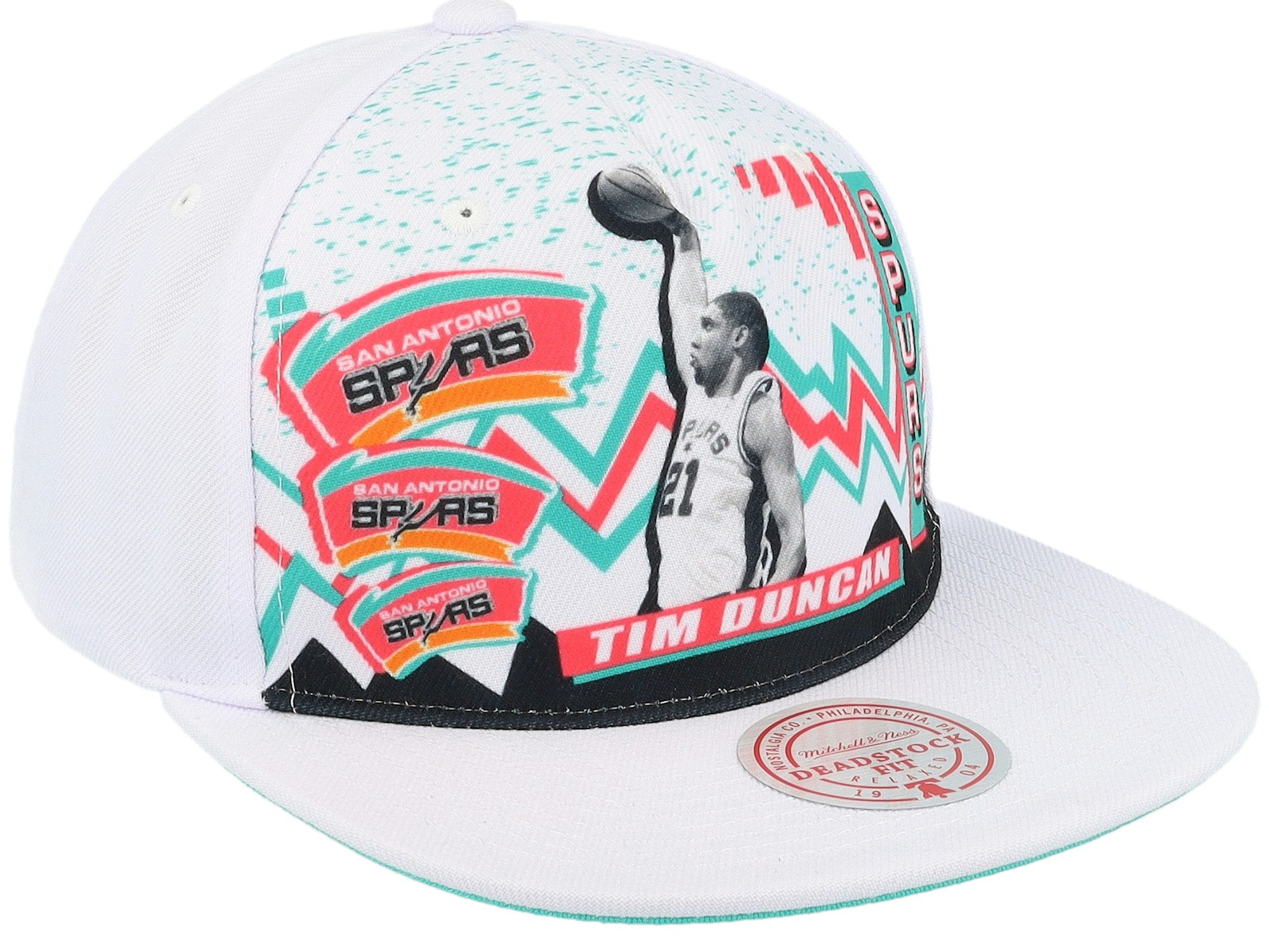 MENS MITCHELL & NESS NBA 90'S PLAYA DEADSTOCK HWC SPURS TIM DUNCAN - WHITE