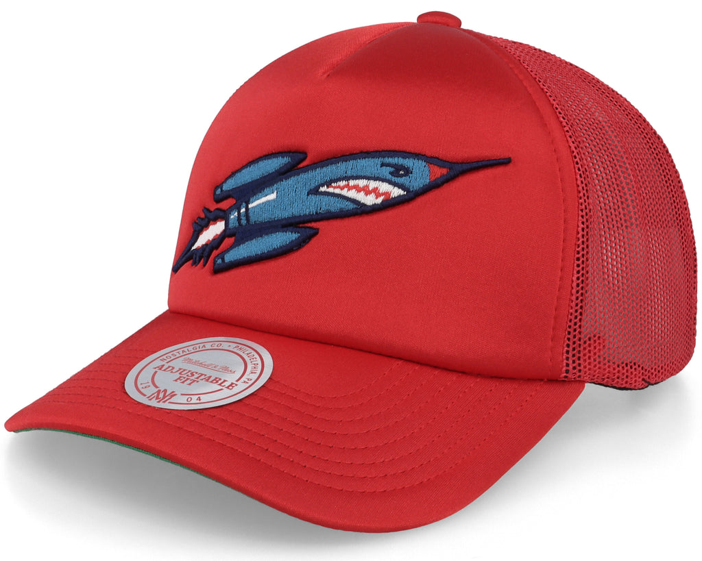 Mens MITCHELL & NESS NBA LOGO REMIX TRUCKER SNAPBACK HWC ROCKETS