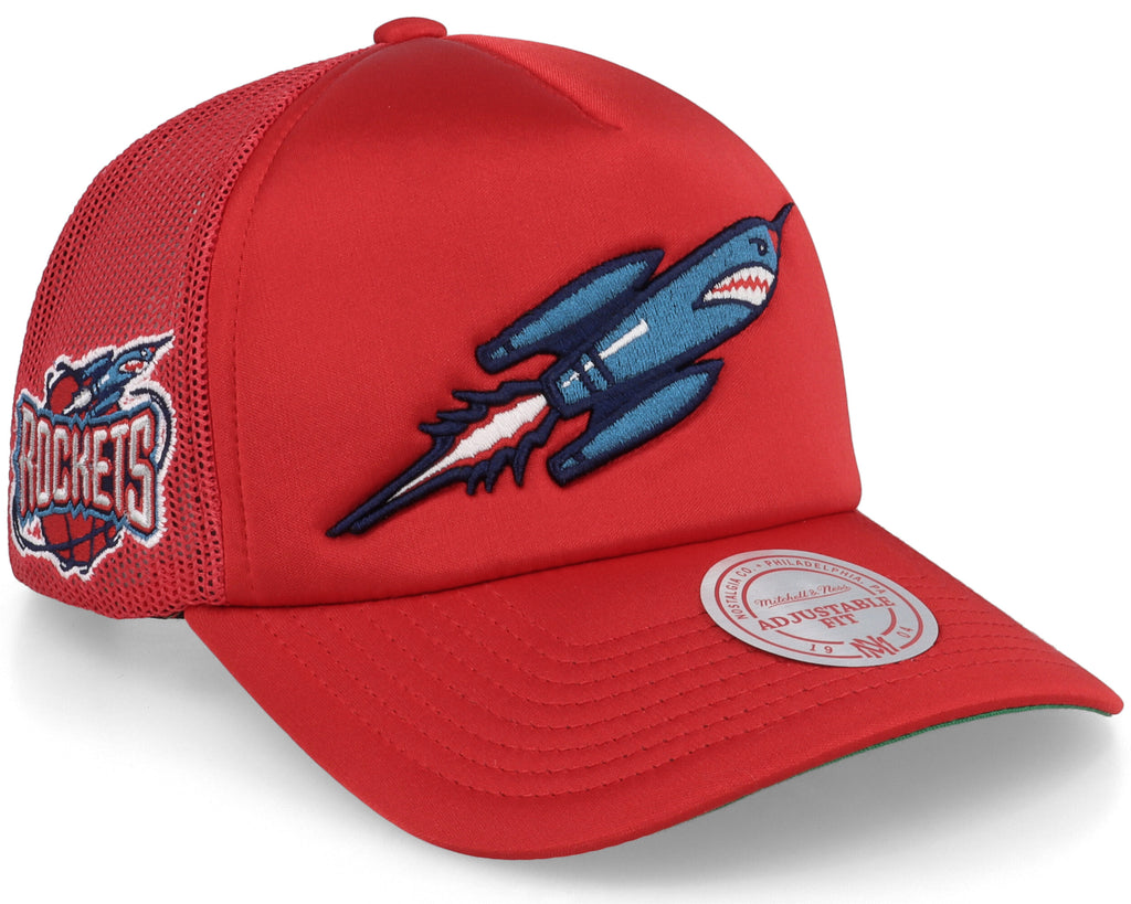 Mens MITCHELL & NESS NBA LOGO REMIX TRUCKER SNAPBACK HWC ROCKETS