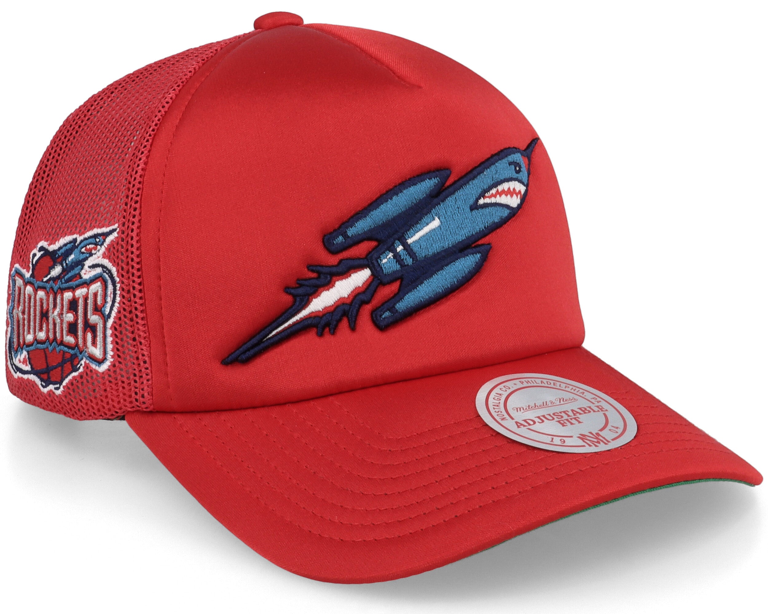 Mens MITCHELL & NESS NBA LOGO REMIX TRUCKER SNAPBACK HWC ROCKETS