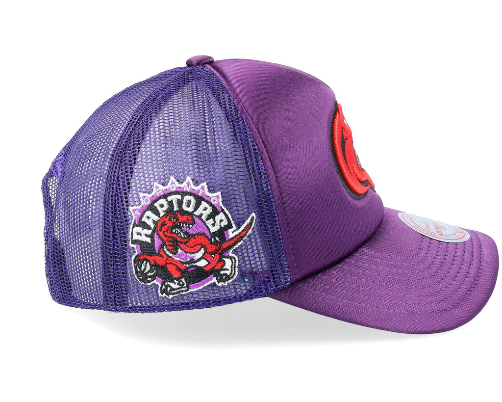 MENS MITCHELL & NESS NBA LOGO REMIX TRUCKER SNAPBACK HWC RAPTORS - PURPLE