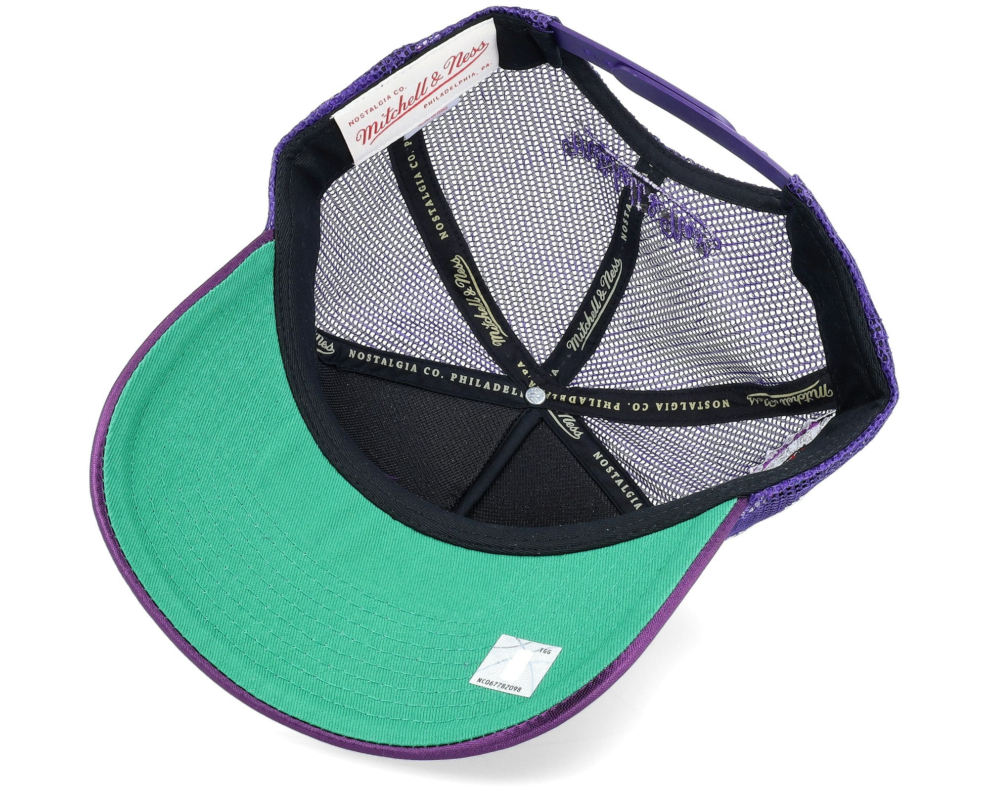 MENS MITCHELL & NESS NBA LOGO REMIX TRUCKER SNAPBACK HWC RAPTORS - PURPLE