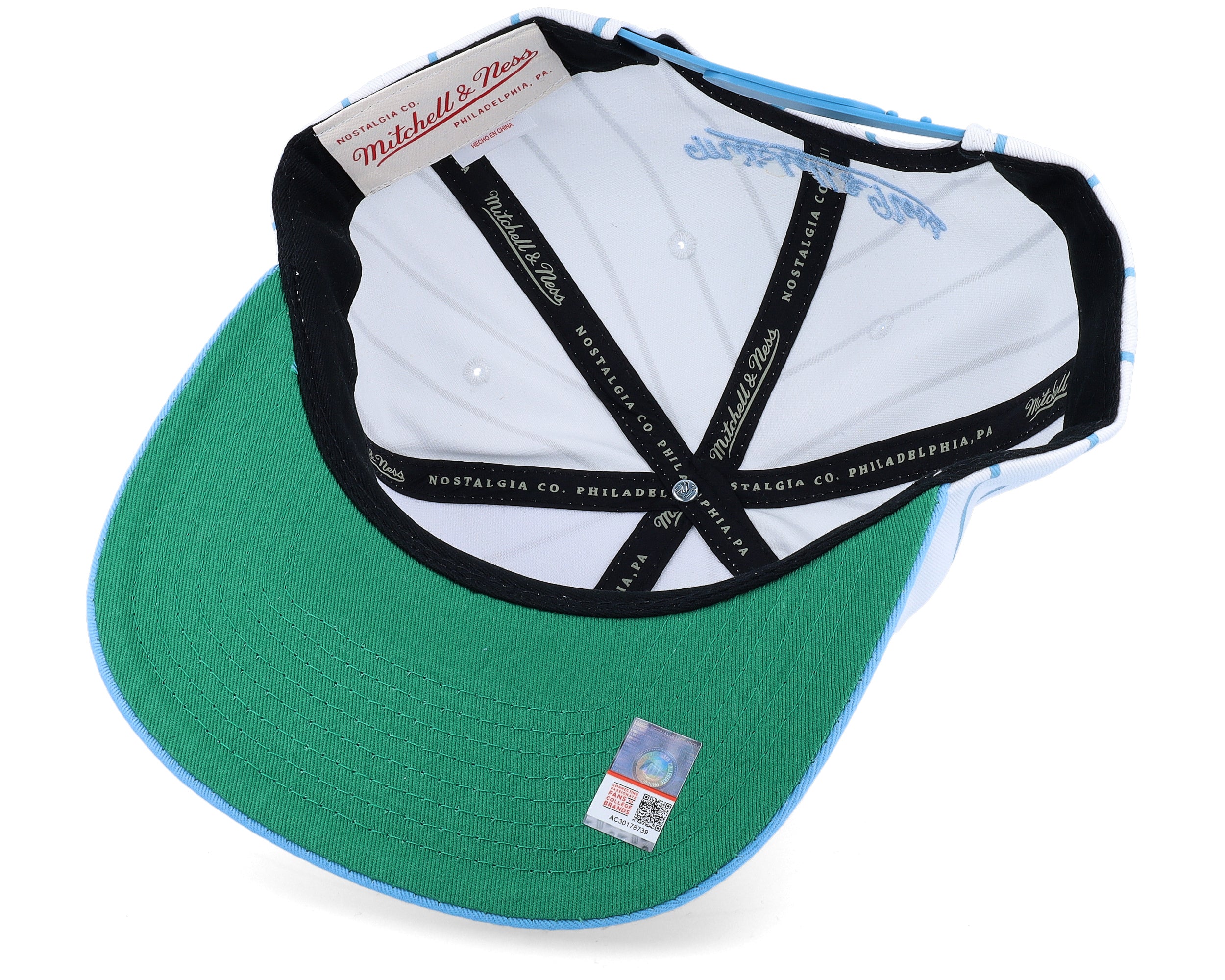 Mens Mitchell & Ness NCAA RETRO PINSTRIPE SNAPBACK NORTH CAROLINA