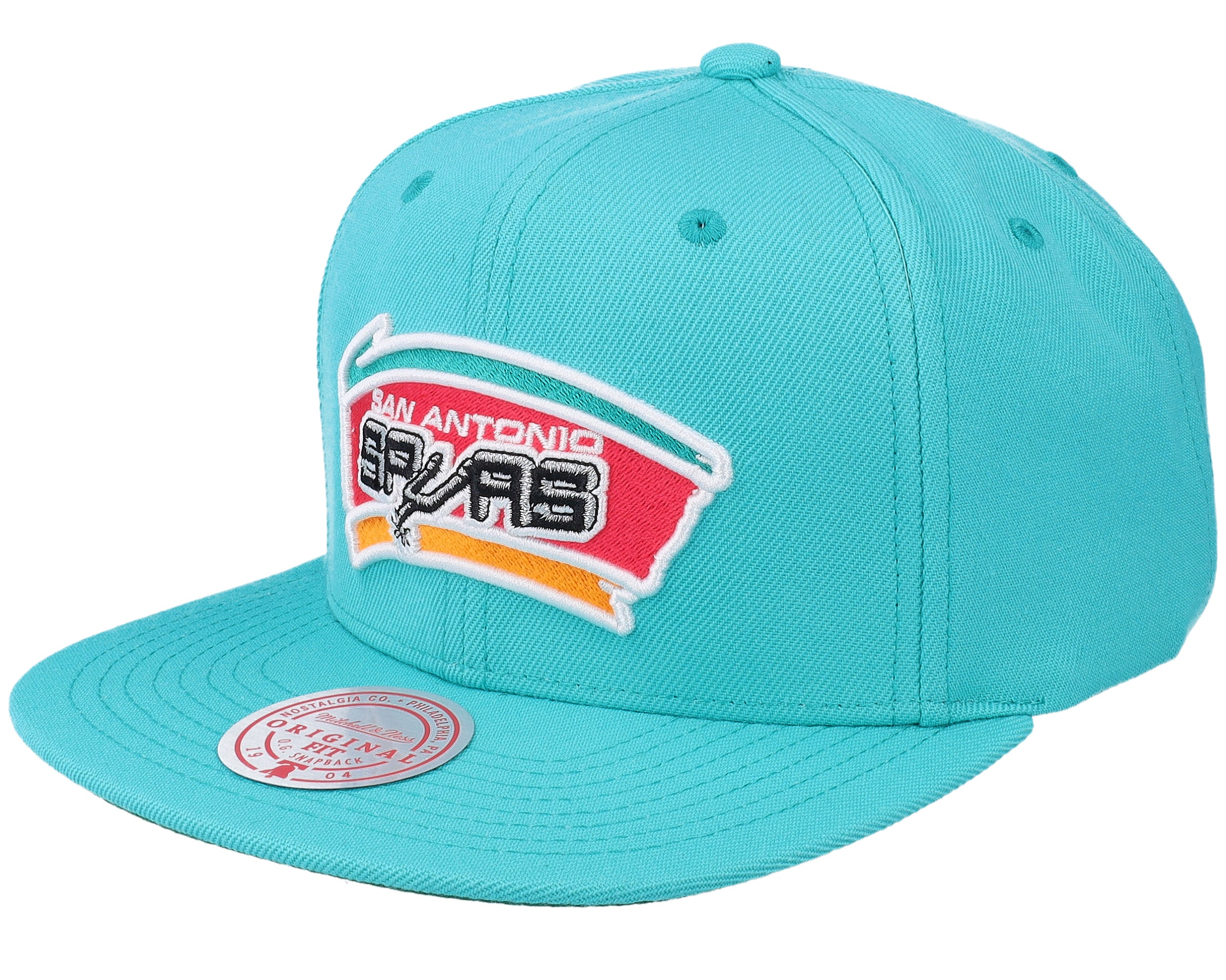 MENS MITCHELL & NESS NBA CORE BASIC SNAPBACK HWC SPURS - TEAL