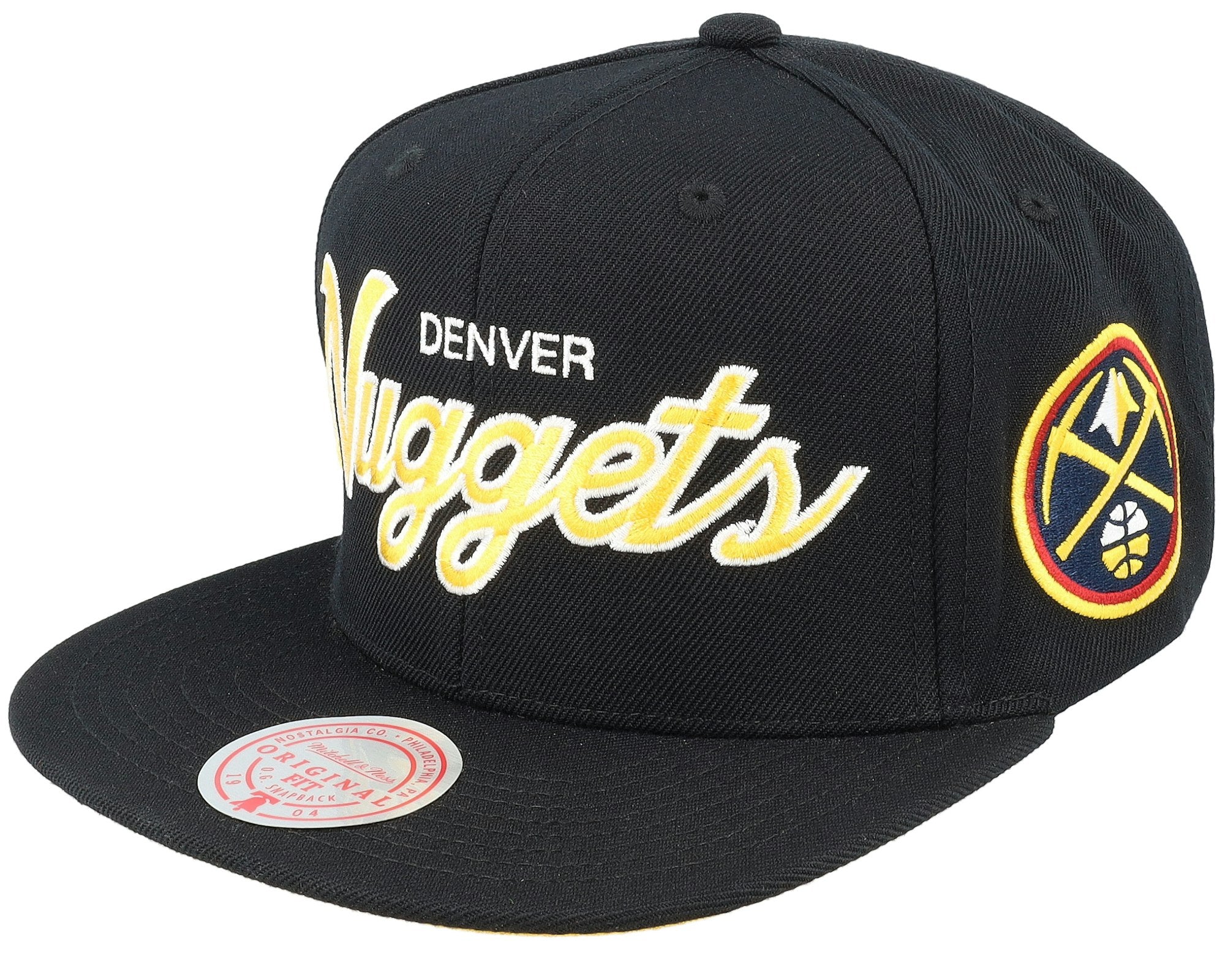 MENS MITCHELL & NESS NBA TEAM SCRIPT 2.0 SNAPBACK NUGGETS