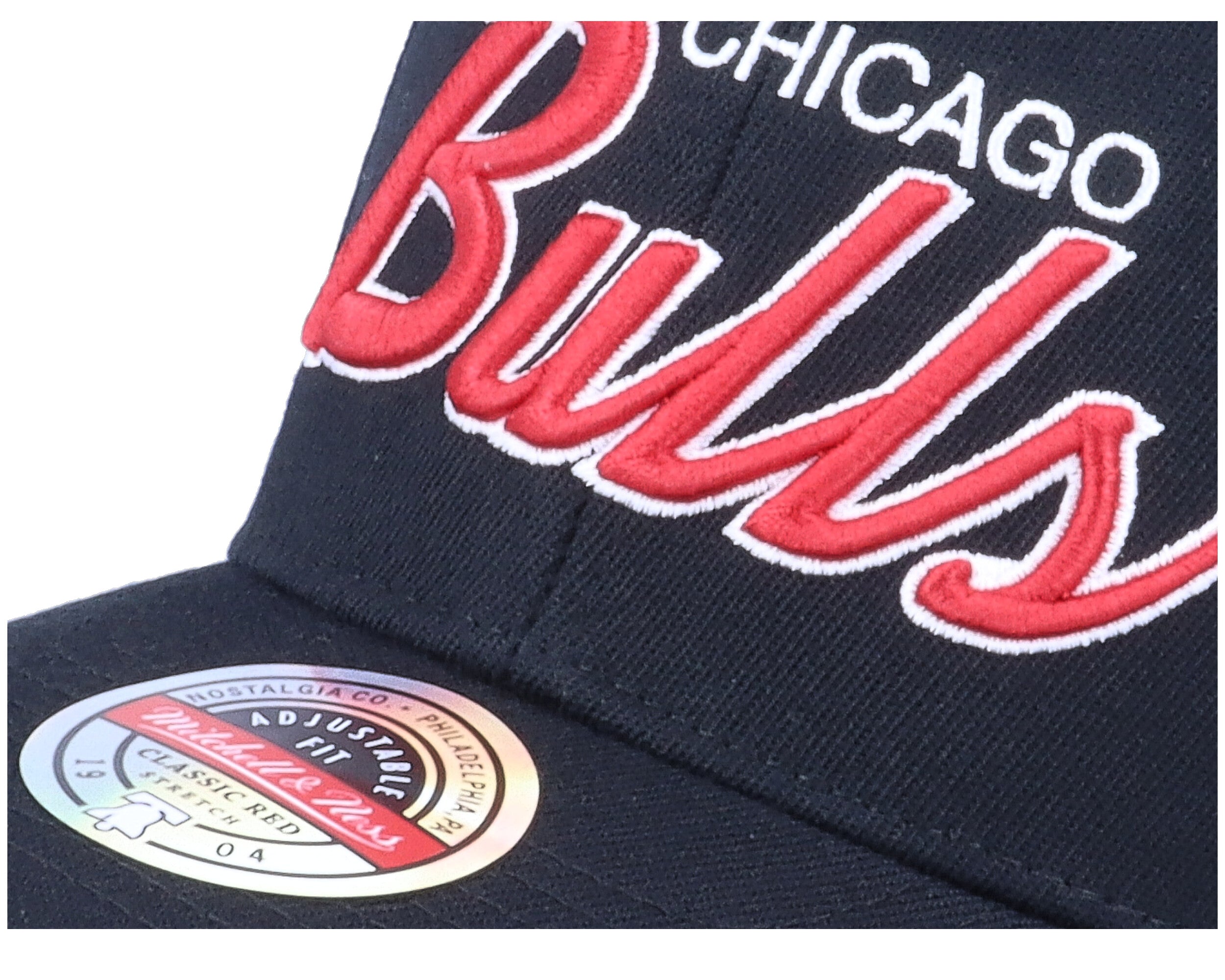 Mens Mitchell & Ness NBA TEAM SCRIPT 2.0 STRETCH SNAPBACK BULLS